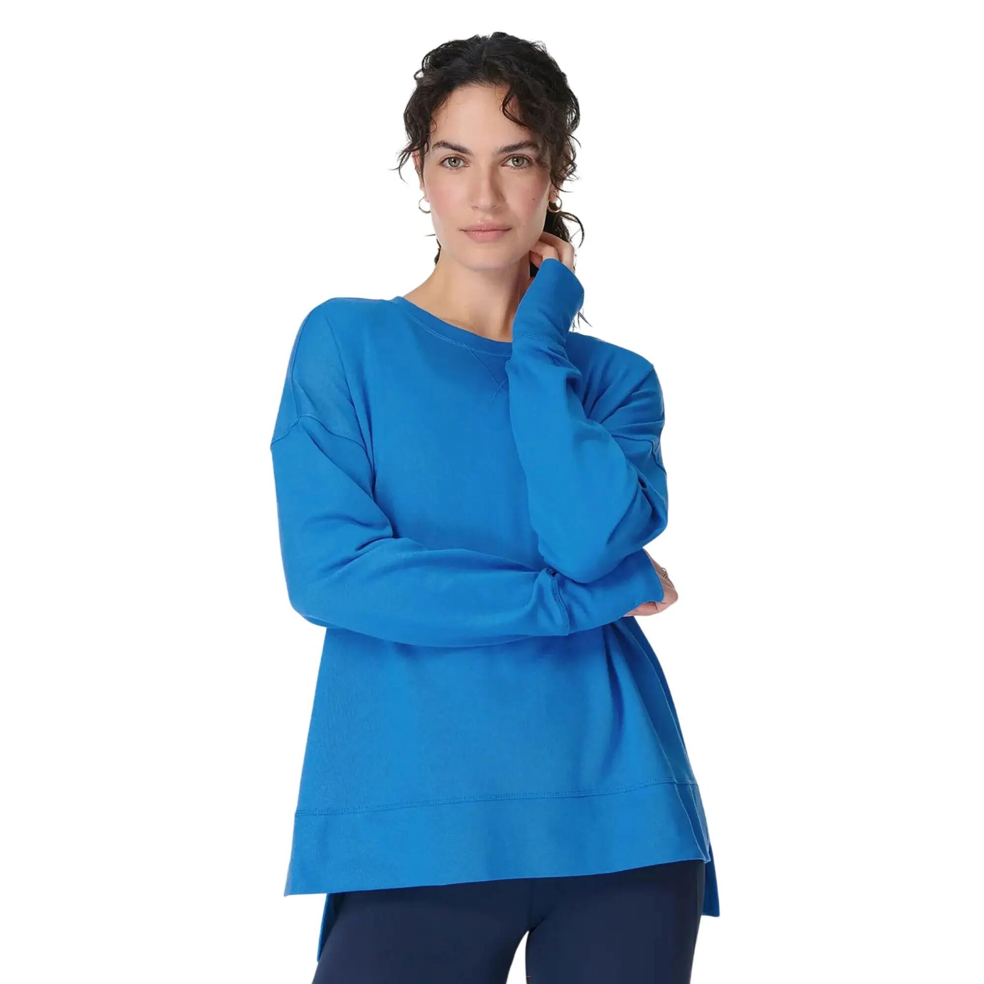 Womens/Ladies After Class Longline Sweatshirt (Tidal Blue) 4/4