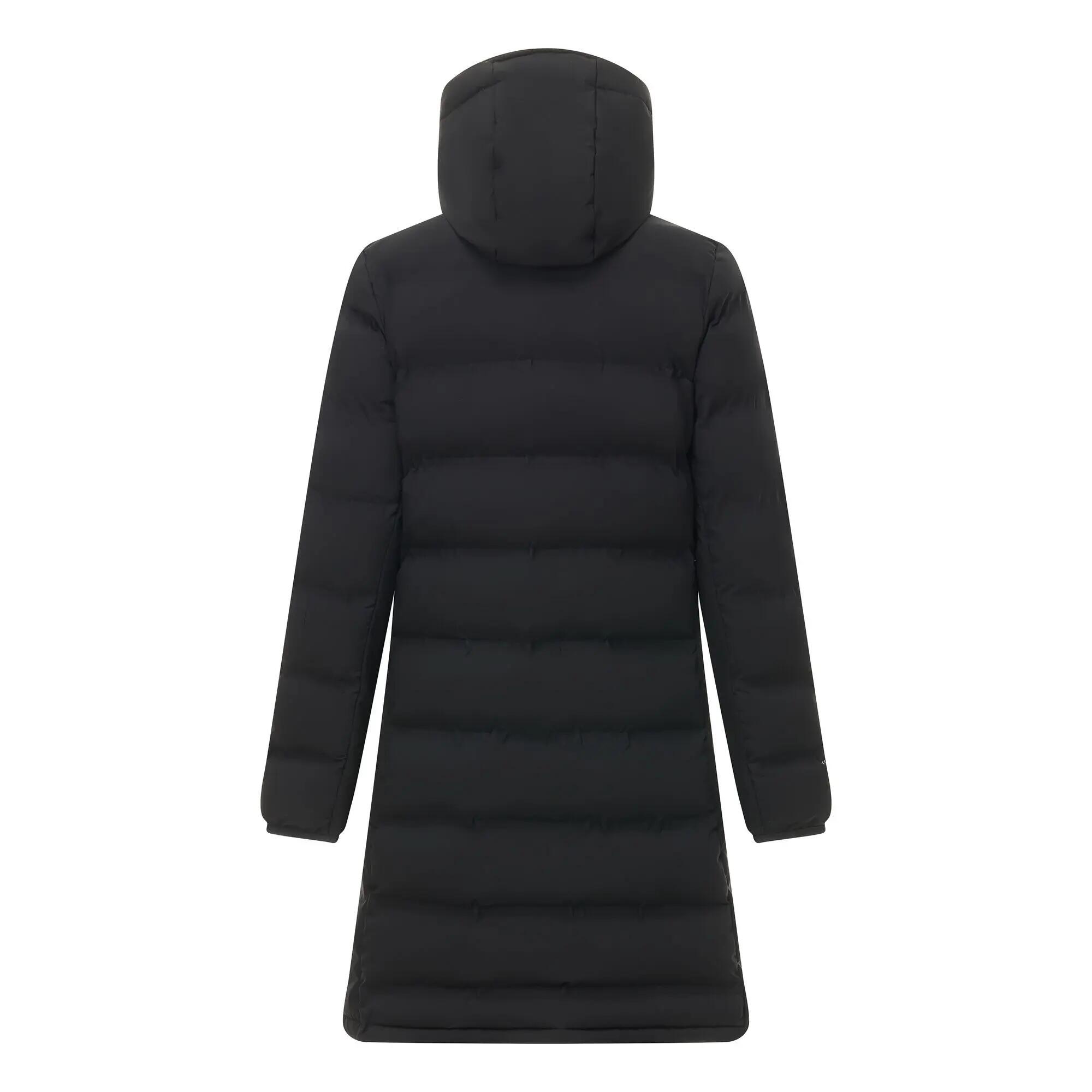 Veste Longue Matelassée À Capuche Ajustable ALTORO Femme (Noir / Marron) 3/7