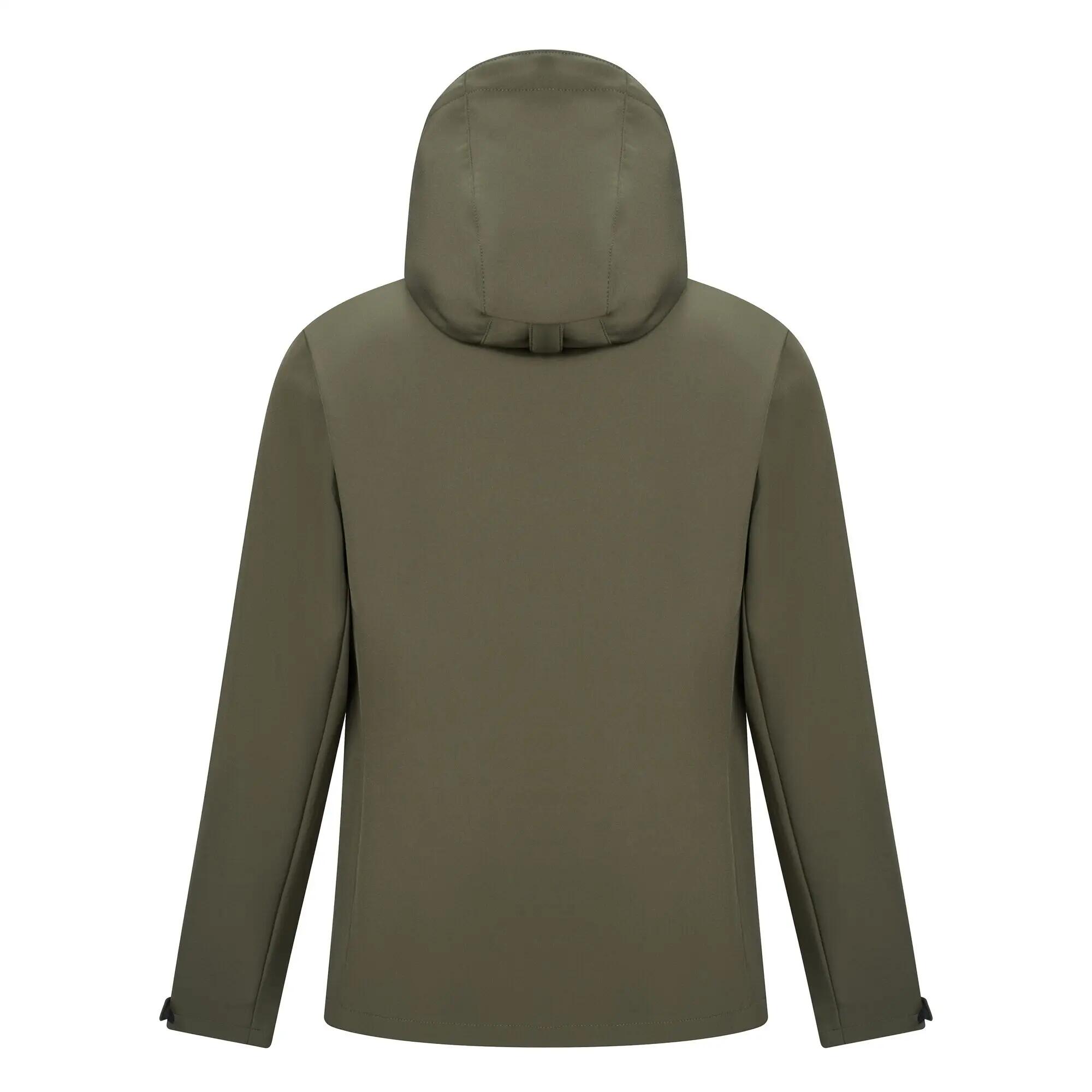 Casaco Soft Shell resistente ao vento da Denvo para homem (Cáqui Escuro) 2/7