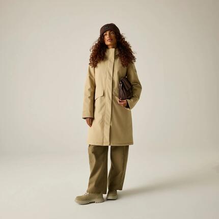 Veste Imperméable Longue Et Unie À Capuche Et Taille Ajustable RAMONA Femme
