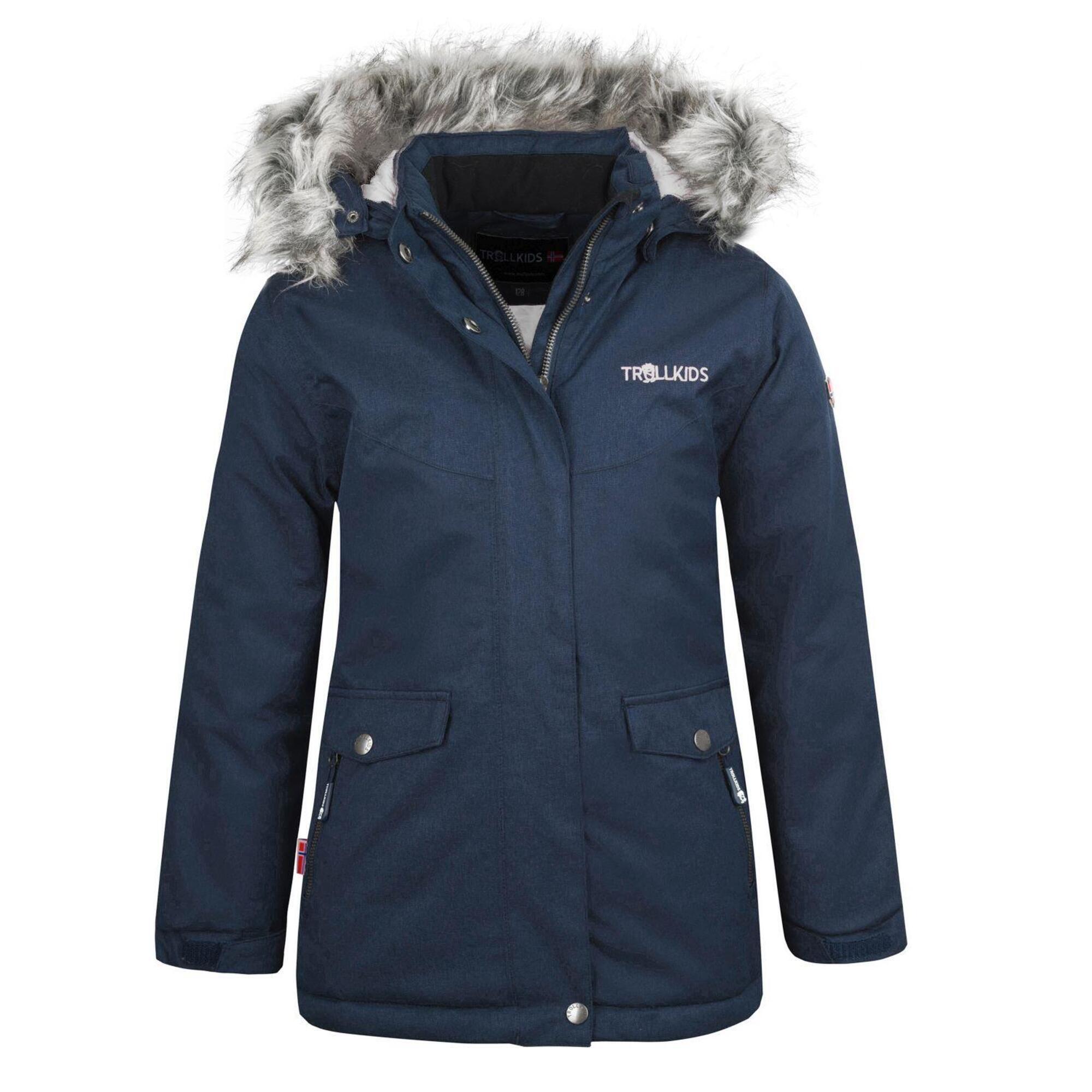 Girls' Oslo XT waterproof winter coat navy blue / silver grey