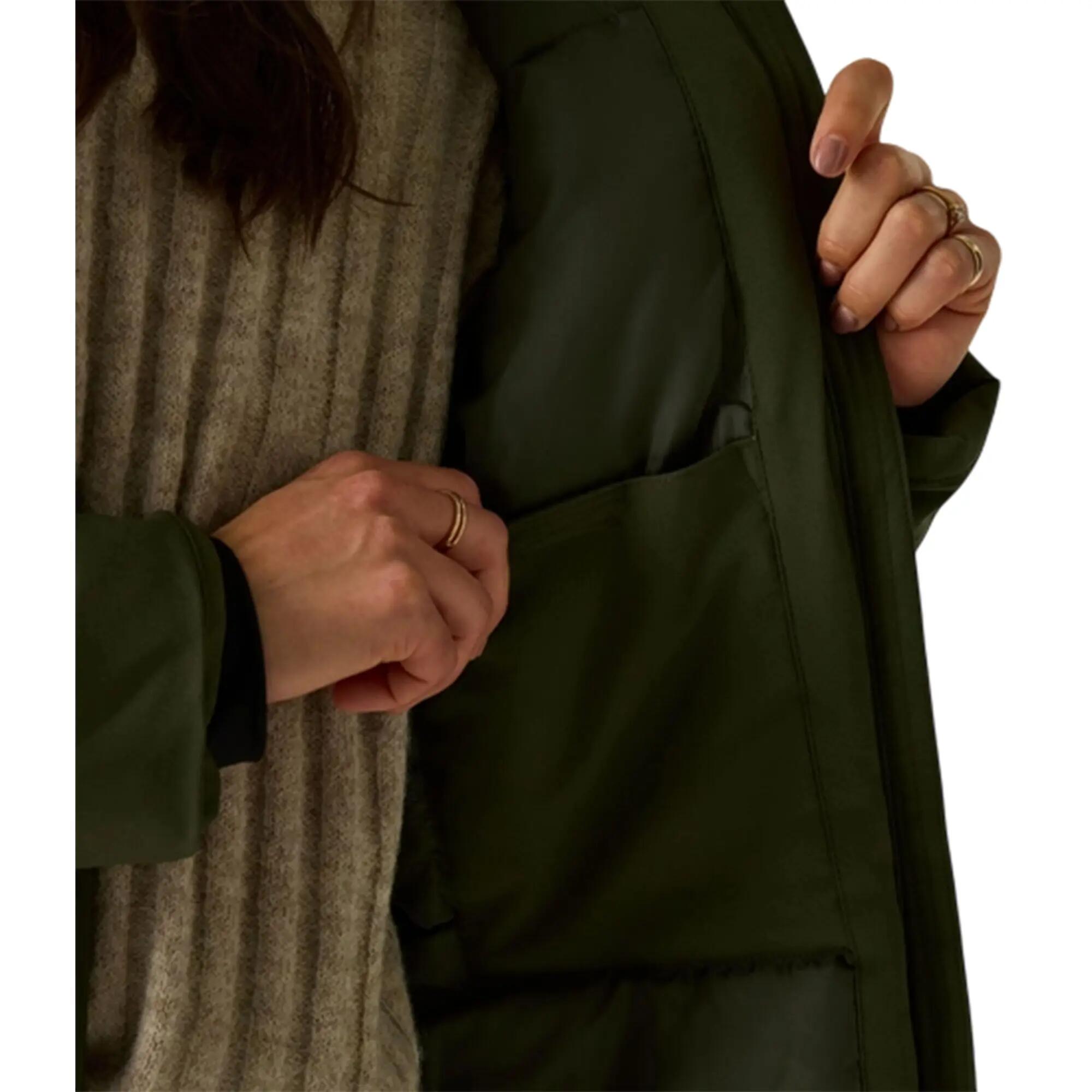 Waterdichte, lange, gewatteerde Jannajas voor dames (Donkere Khaki) 7/7