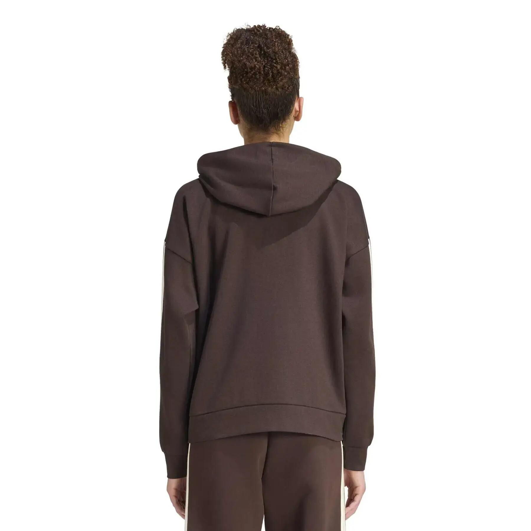Veste de survêtement à capuche zippé femme adidas Essentials 3-Stripes 5/6