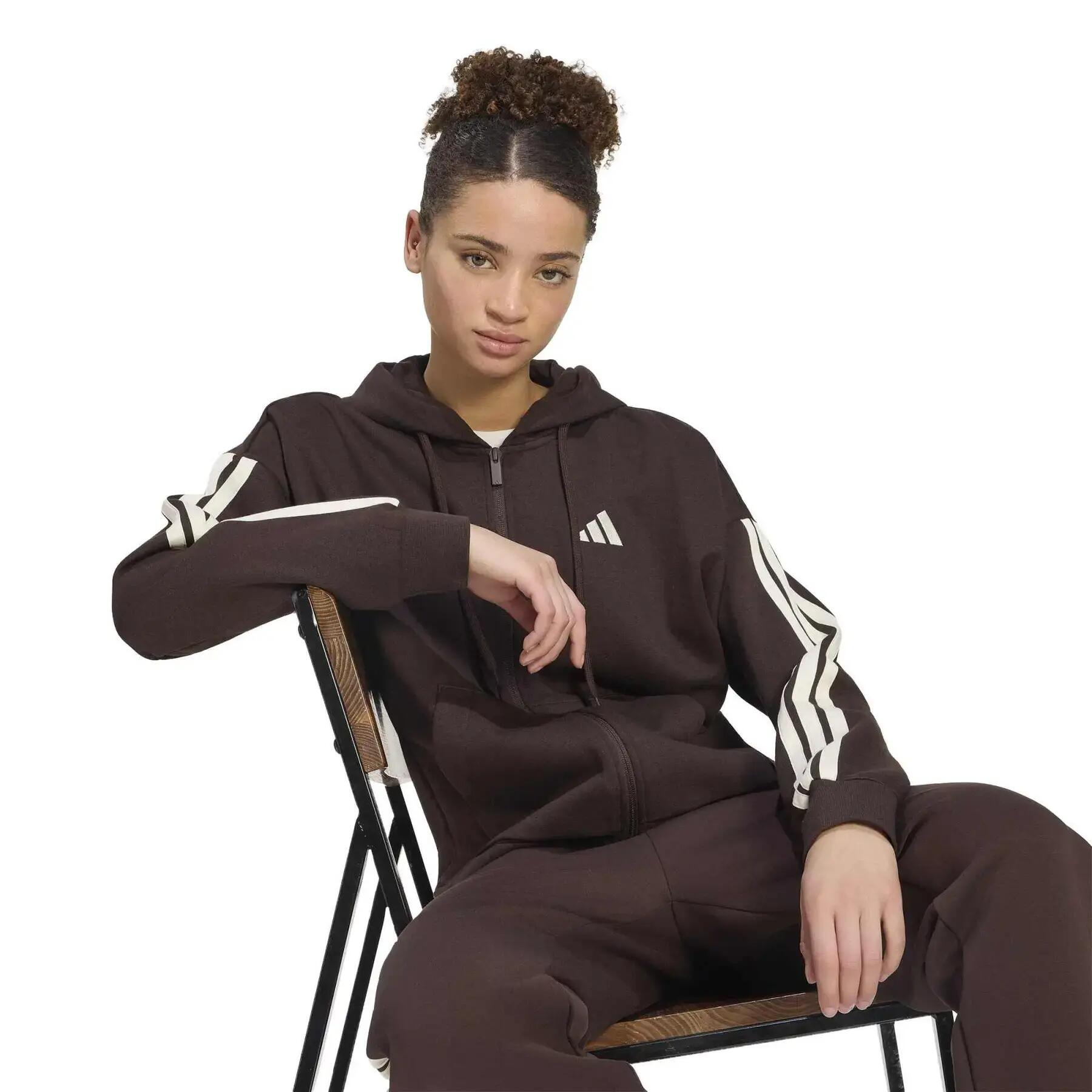 Veste de survêtement à capuche zippé femme adidas Essentials 3-Stripes 4/6