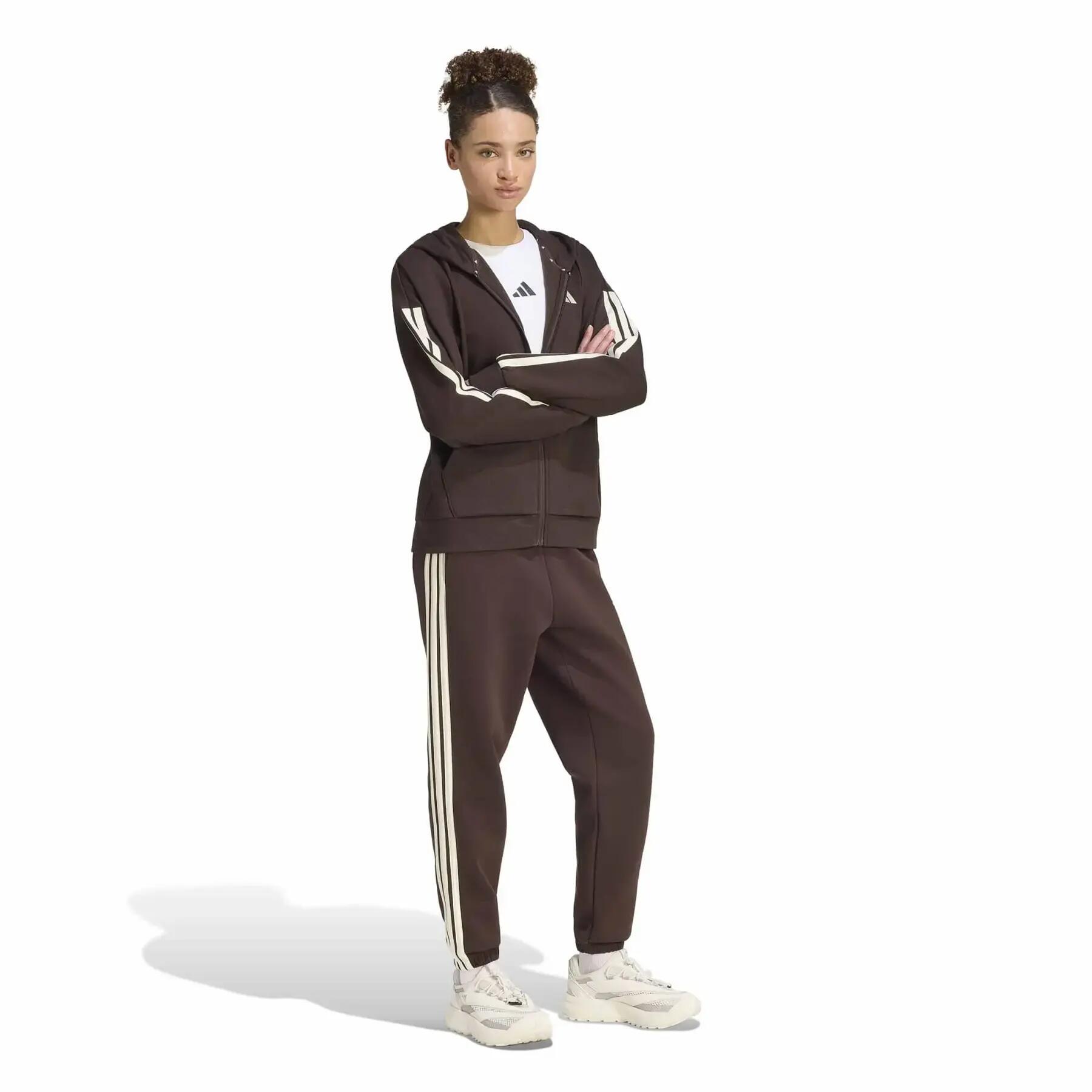 Veste de survêtement à capuche zippé femme adidas Essentials 3-Stripes 3/6