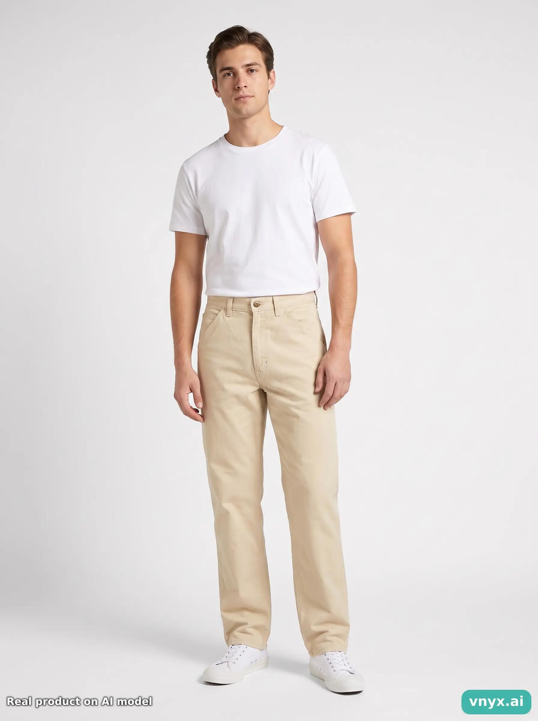 Second Life - Vintage Lee Beige Trousers Men 25 L34 6/6