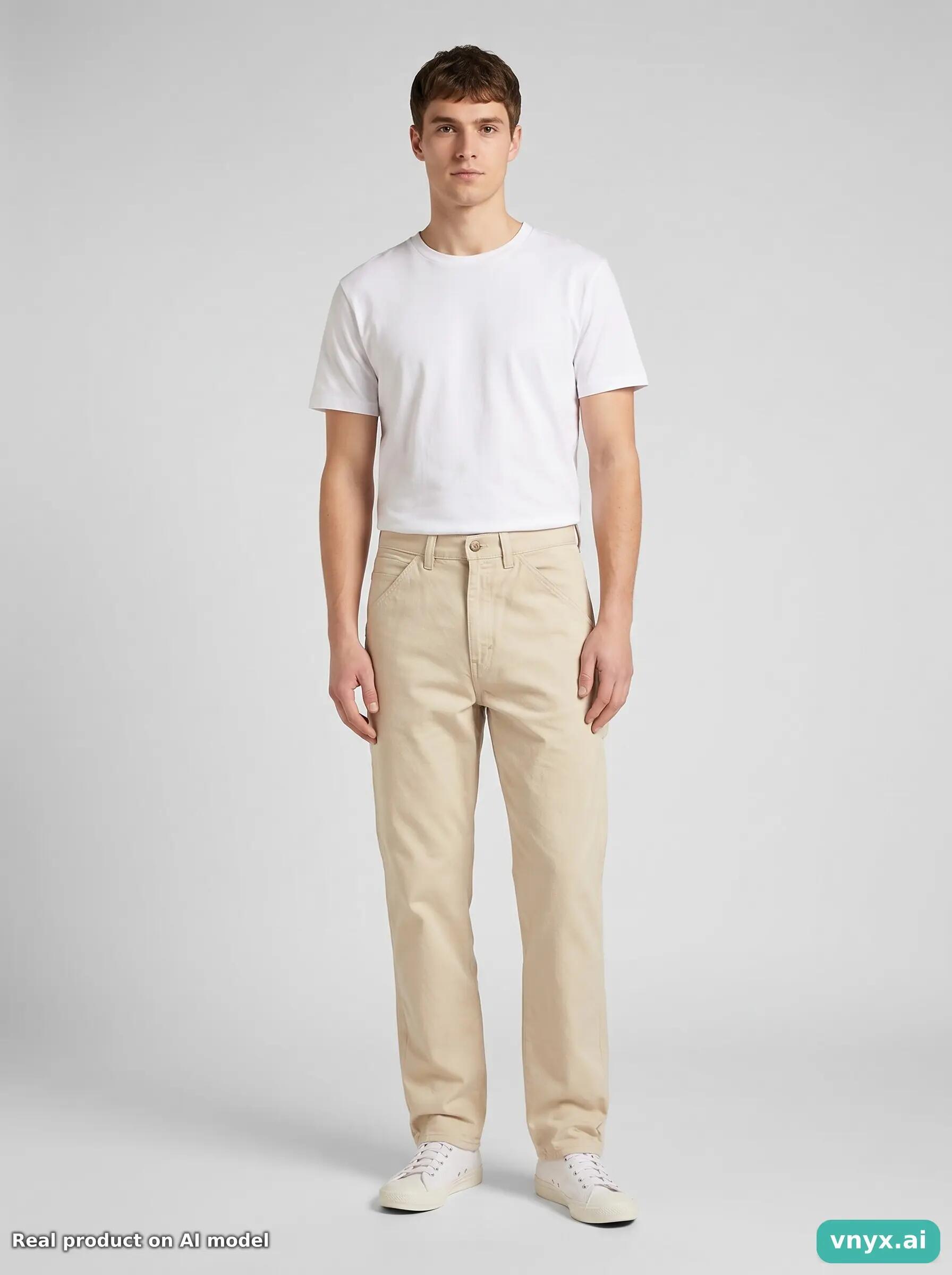 Second Life - Vintage Lee Beige Trousers Men 25 L34 3/6