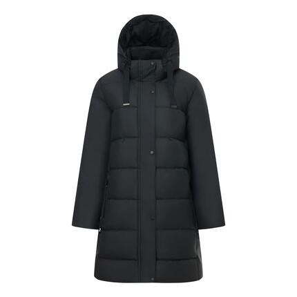 Veste Longue Matelassée Et Unie À Capuche Amovible ERYN Femme (Noir)