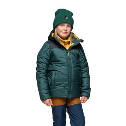 Kinder Isolationsjacke Vaude Lulea grün schwarz mitwachsend Outdoor Winterjacke