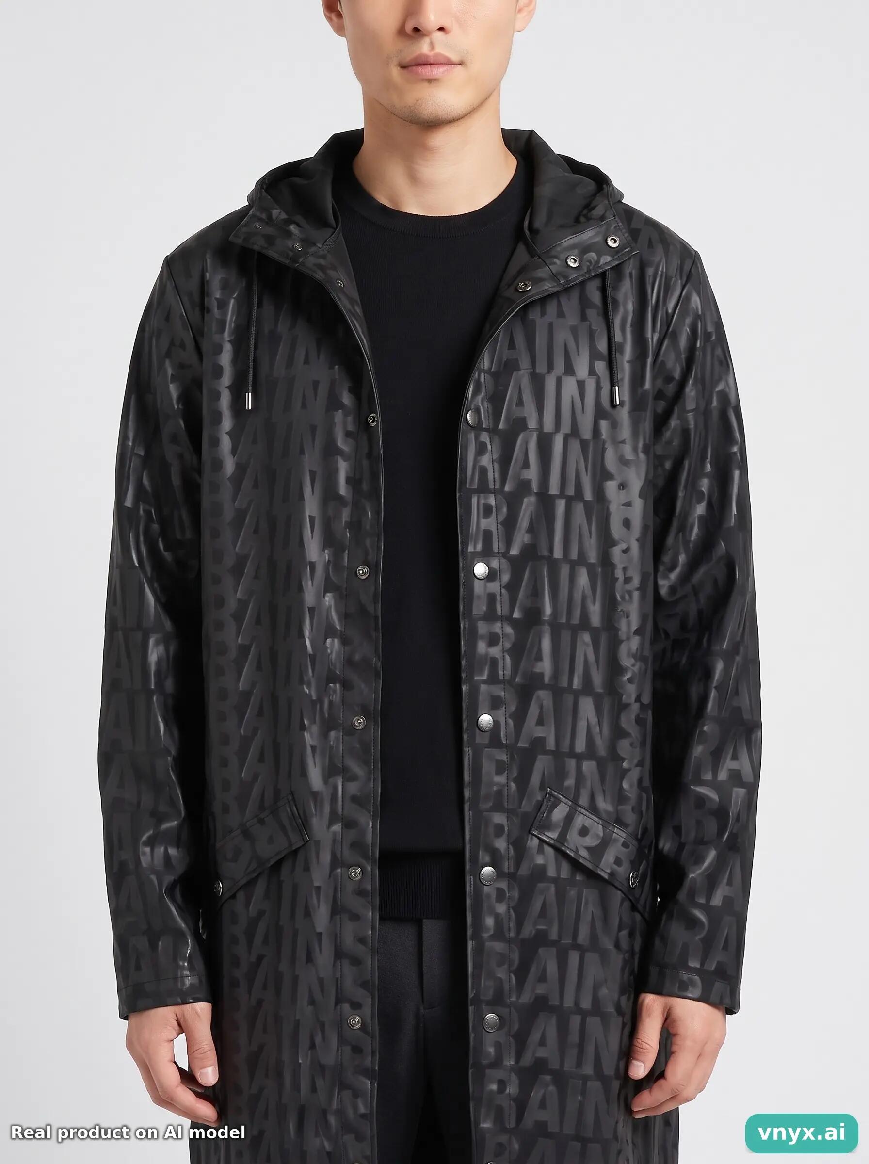 Second Life - Vintage RAINS Black Long Coat Men S 5/5