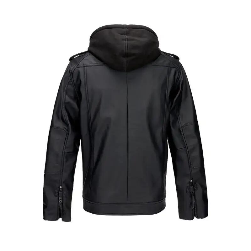 Giacca in pelle con cappuccio Brandit Black Rock 2/2
