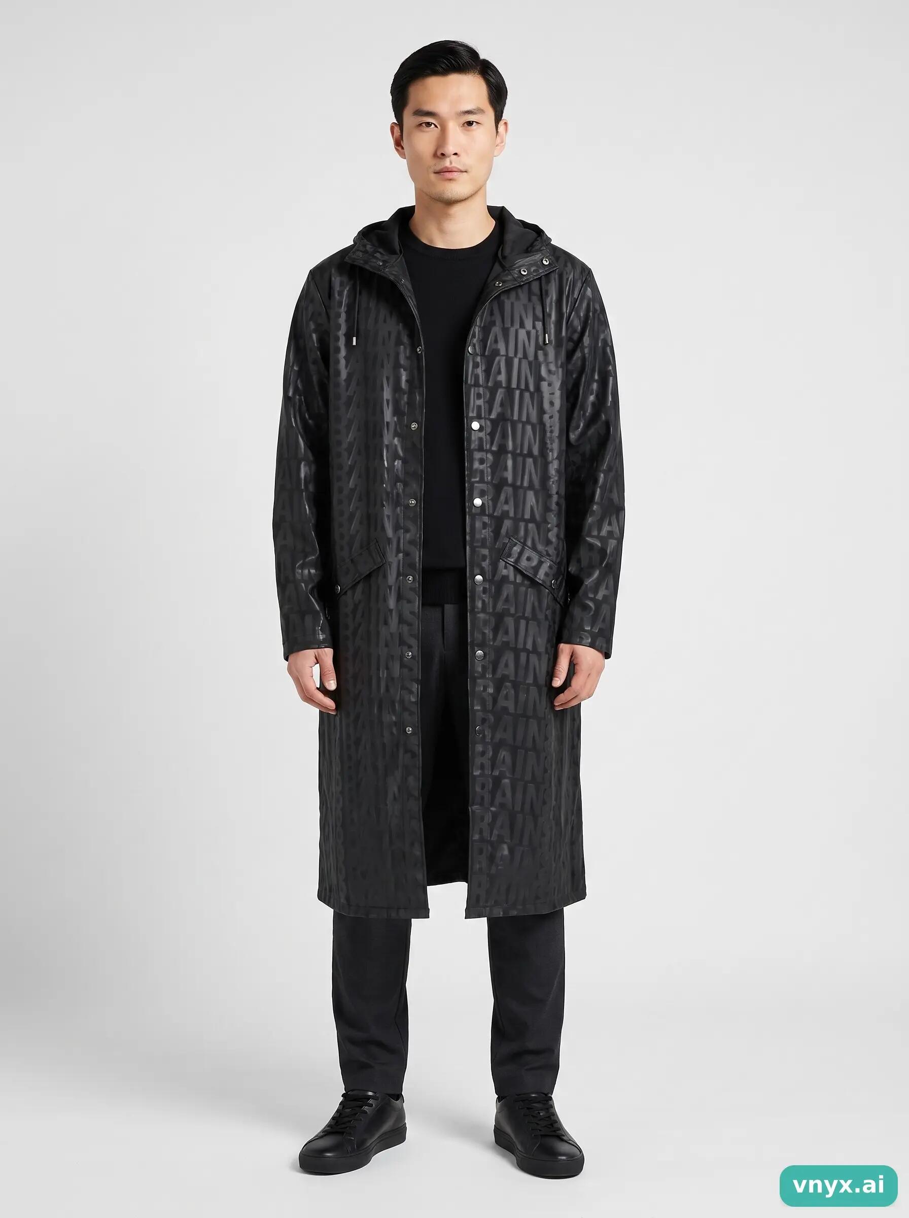 Second Life - Vintage RAINS Black Long Coat Men S 3/5