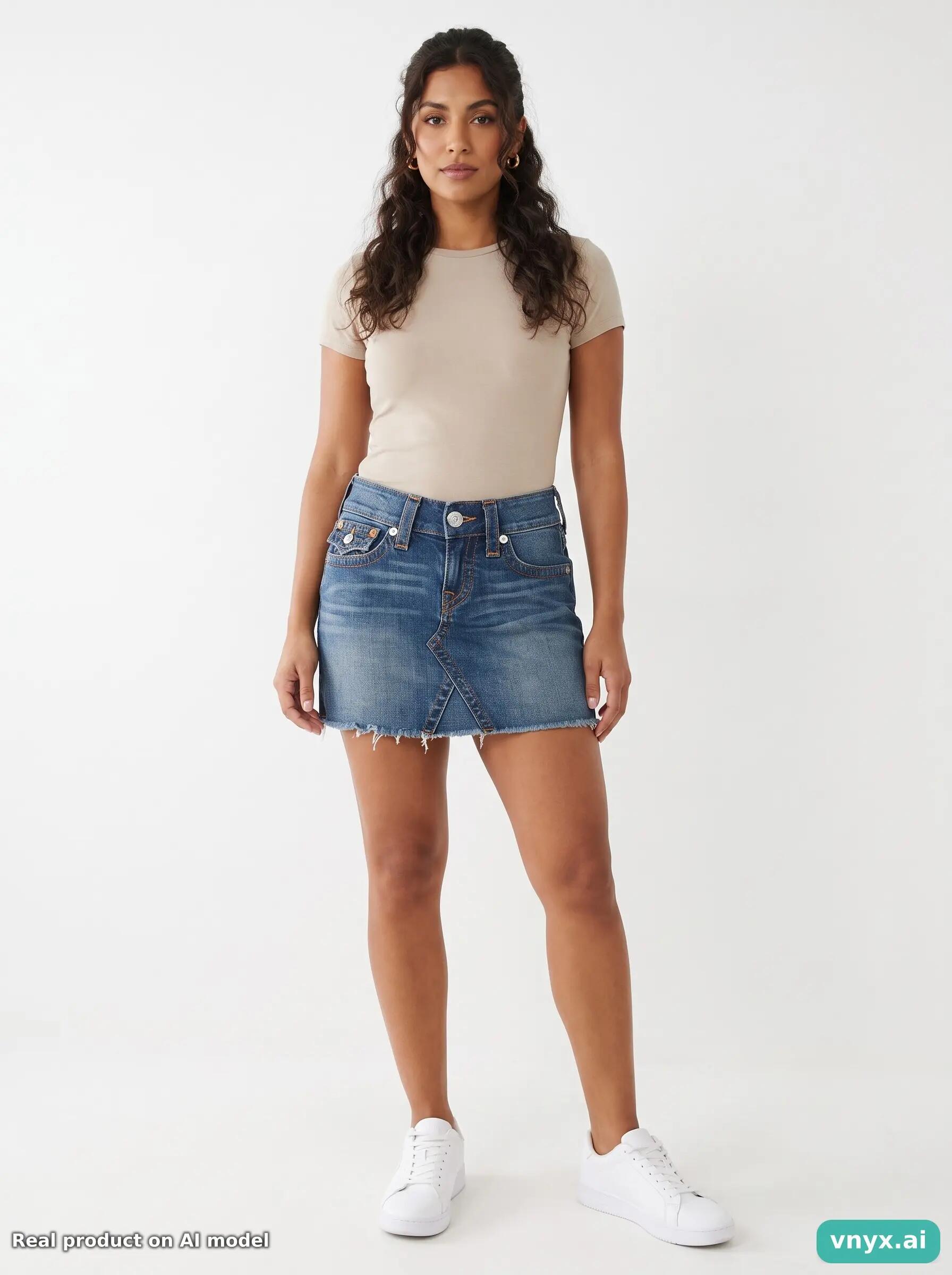 Second Life - Vintage True Religion Blue Denim Skirt Women W26 6/6