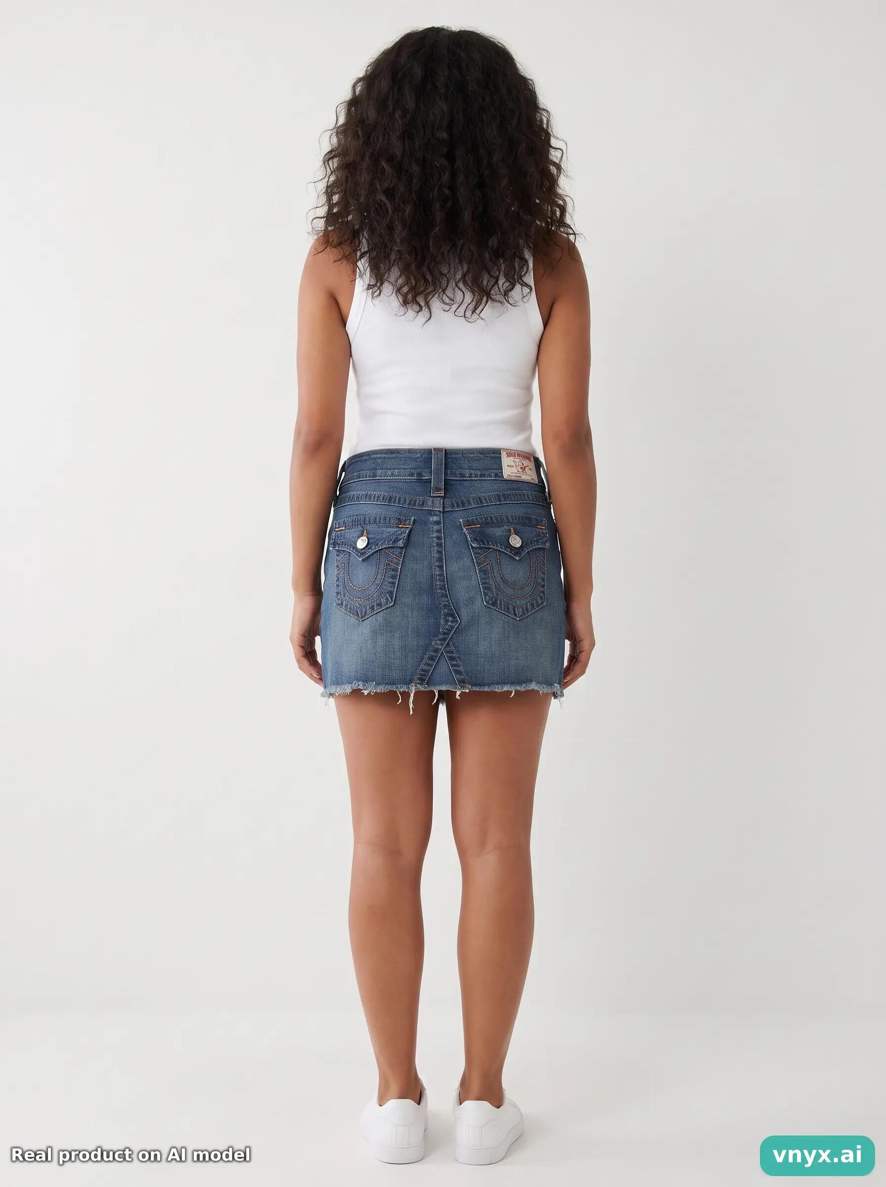 Second Life - Vintage True Religion Blue Denim Skirt Women W26 4/6