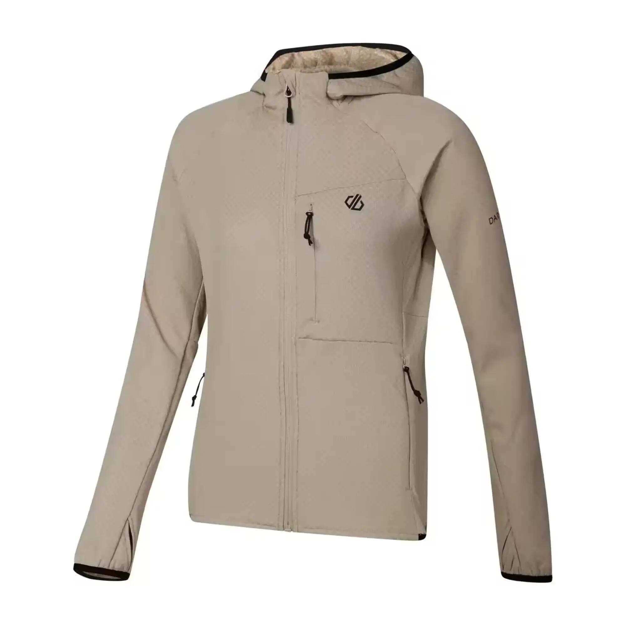 Veste De Sport Unie Et Extensible À Capuche HEAT WEAVE Femme (Blanc Cassé) 4/7