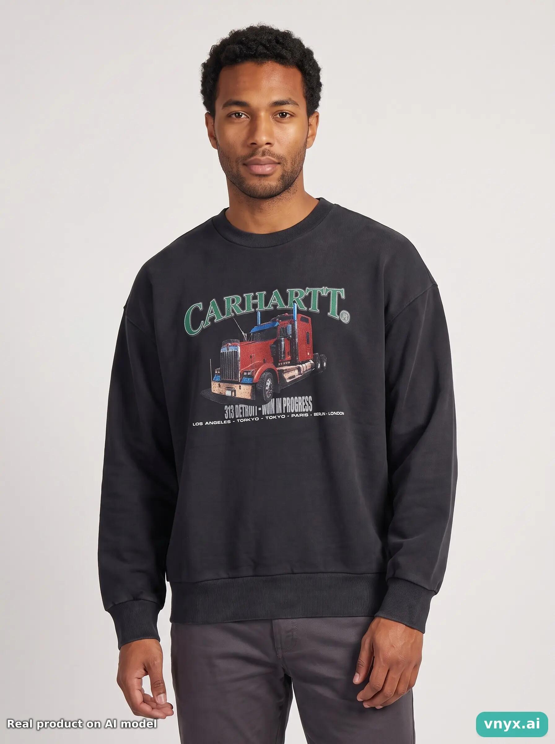 Second Life - Vintage Carhartt Black Sweatshirt Men S 5/5