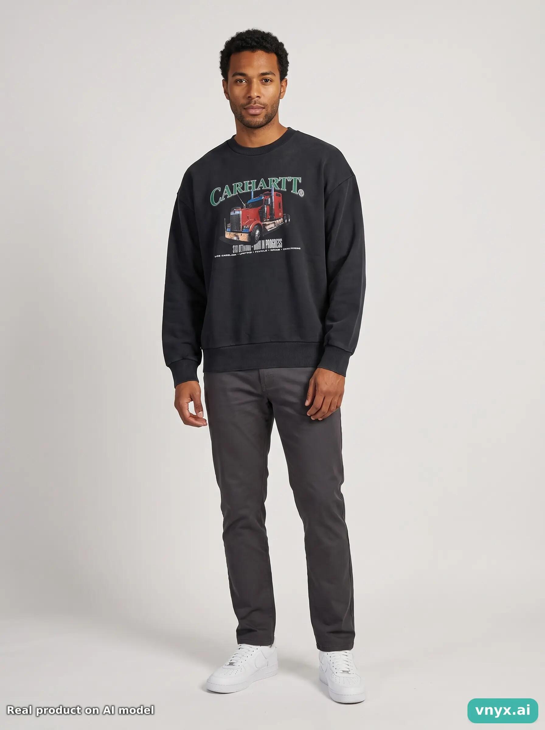 Second Life - Vintage Carhartt Black Sweatshirt Men S 3/5