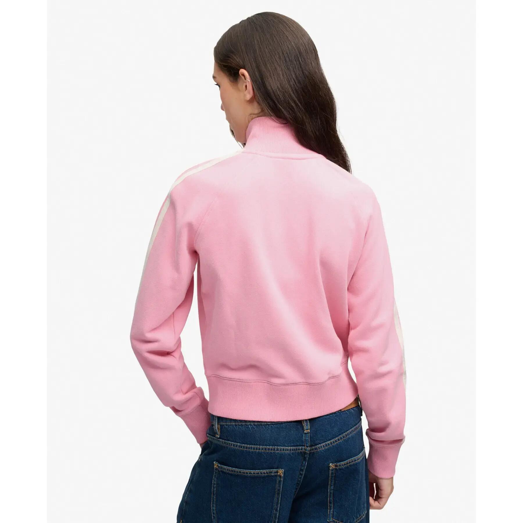 Felpa a righe full zip donna Superdry 5/7