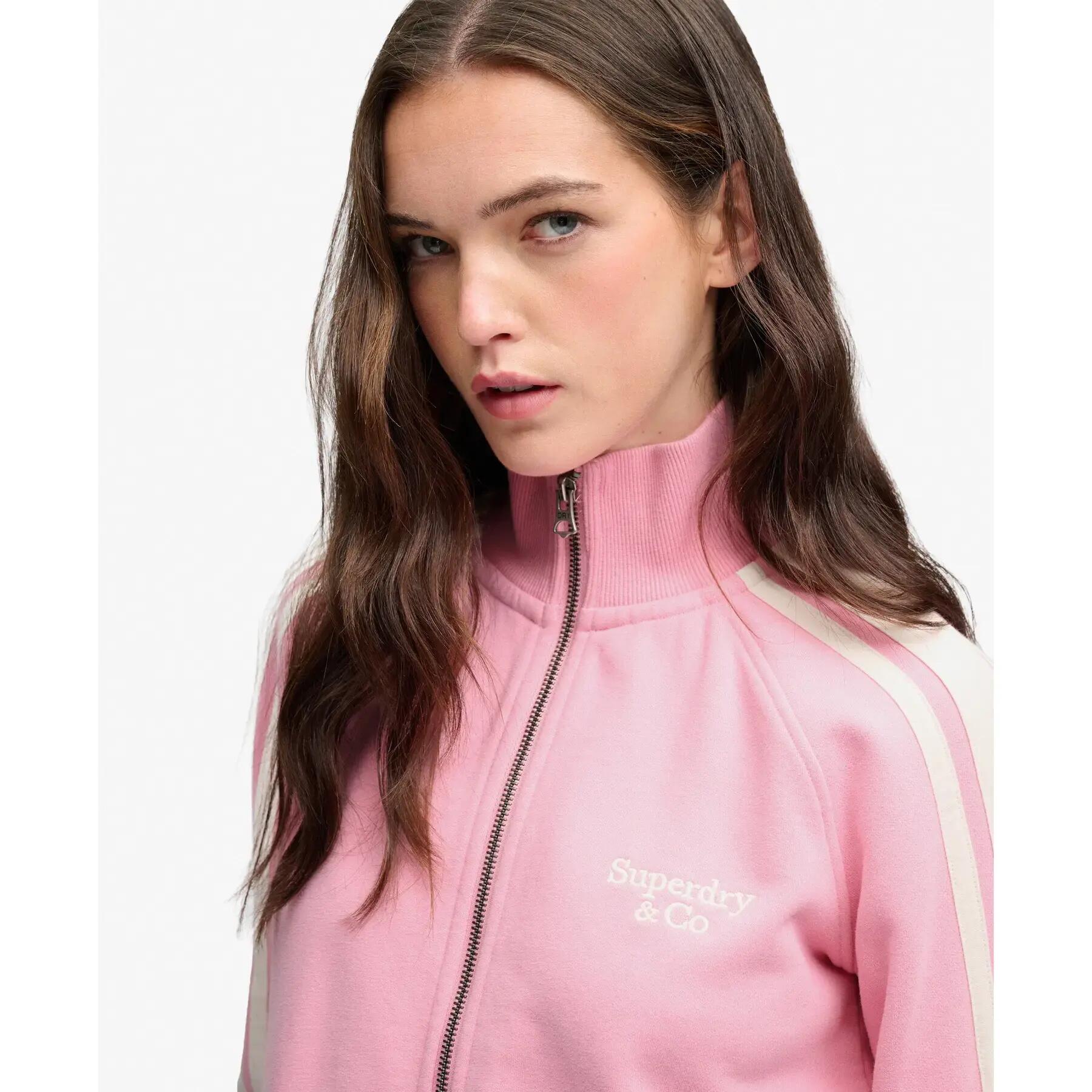 Felpa a righe full zip donna Superdry 4/7