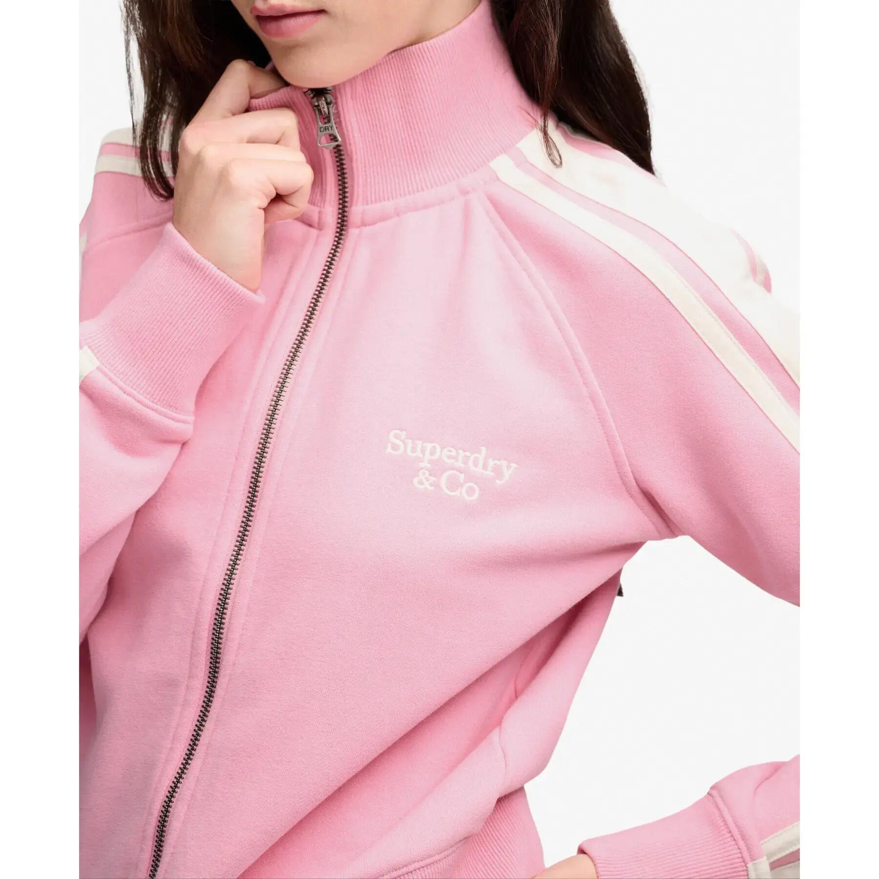 Felpa a righe full zip donna Superdry 2/7