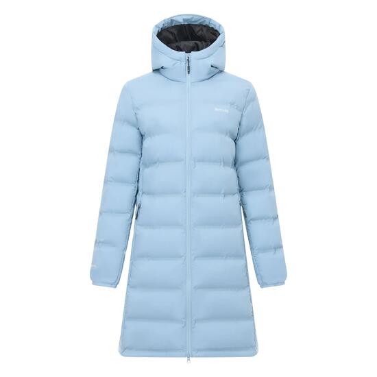 Veste Longue Matelassée À Capuche Ajustable ALTORO Femme (Bleu Clair)