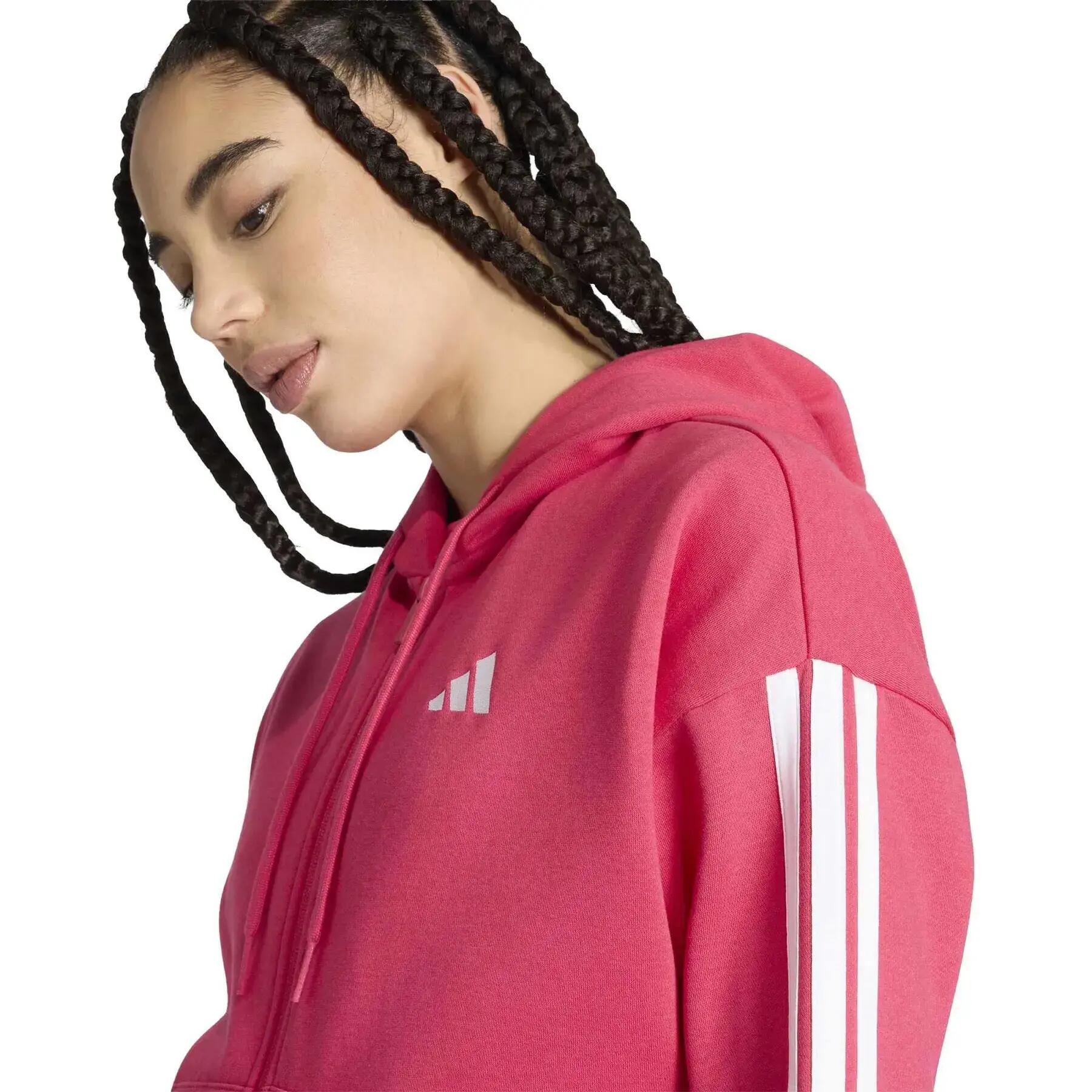 Veste de survêtement à capuche zippé femme adidas Essentials 3-Stripes 5/6