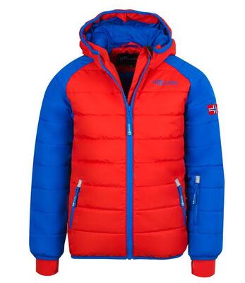 Kinder winterjas hafjell xt waterdicht winddicht medium blauw/rood