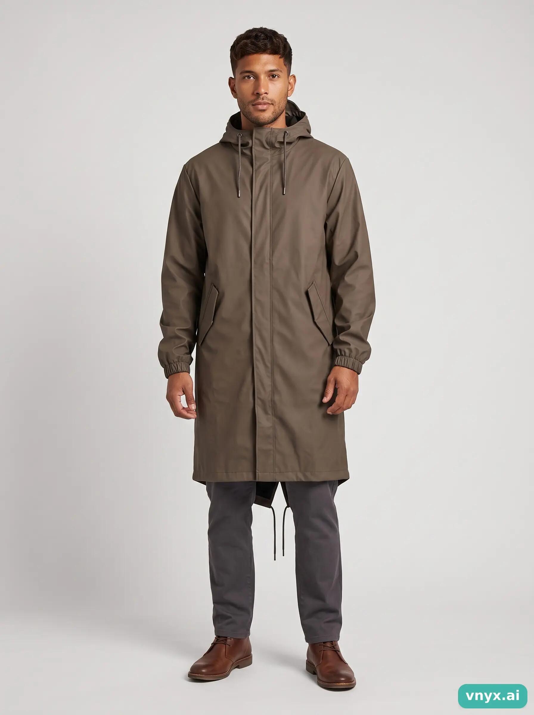 Second Life - Vintage RAINS Khaki Outdoor Jacket Men M 2/5