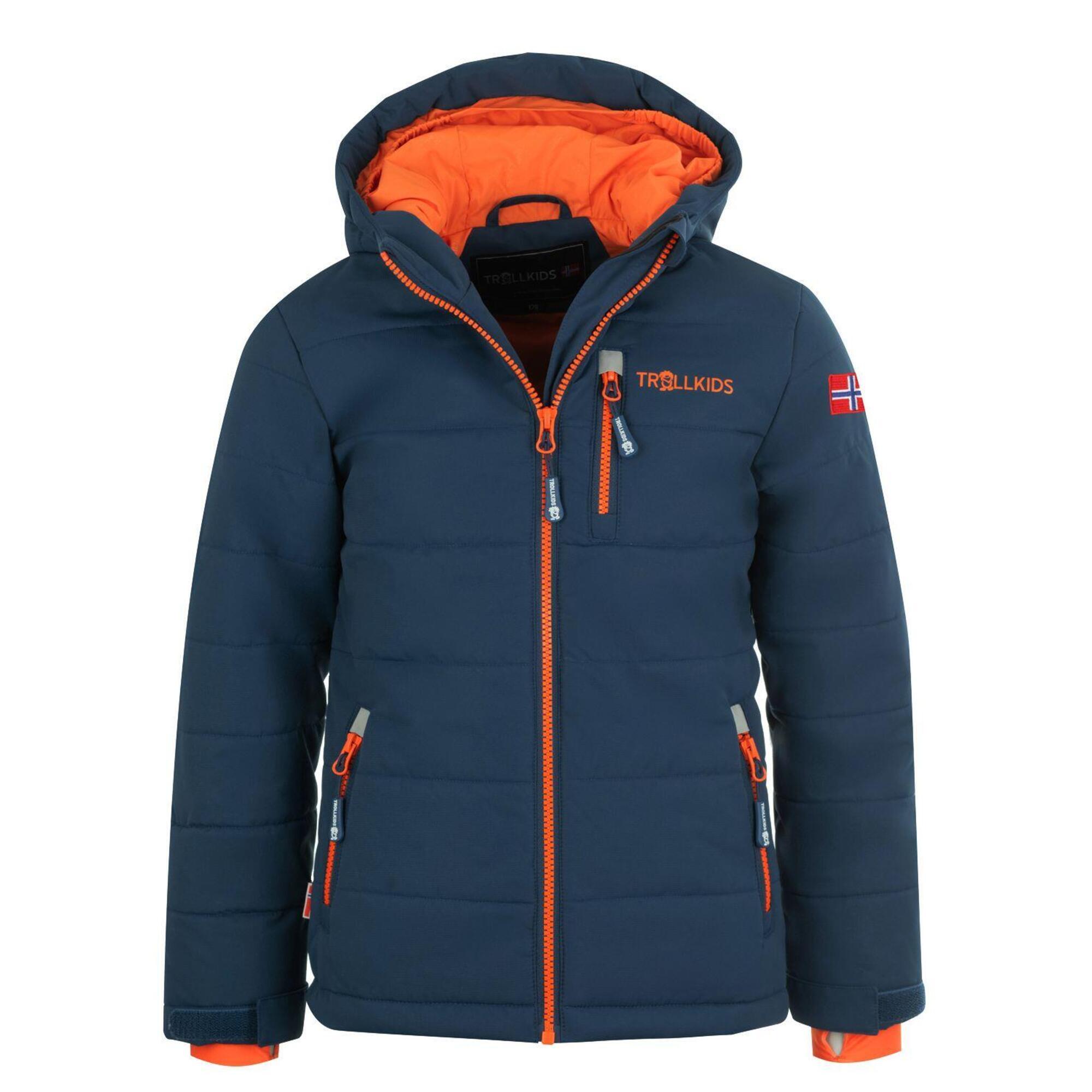 Hemsedal XT water-repellent children's winter jacket mystic blue/orange