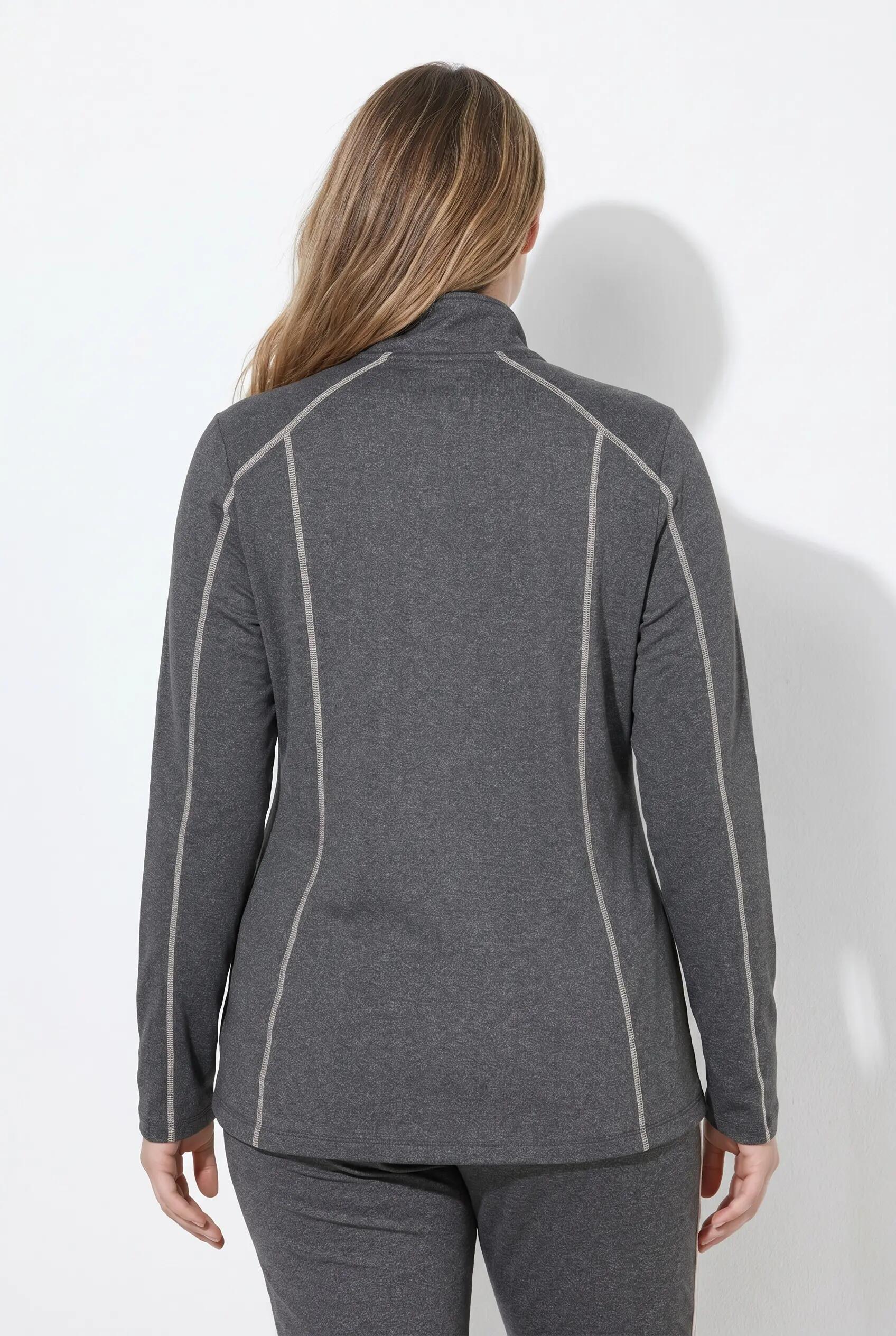Dames Sweatjasje siernaden opstaande kraag lange mouwen duimgaten 5/10