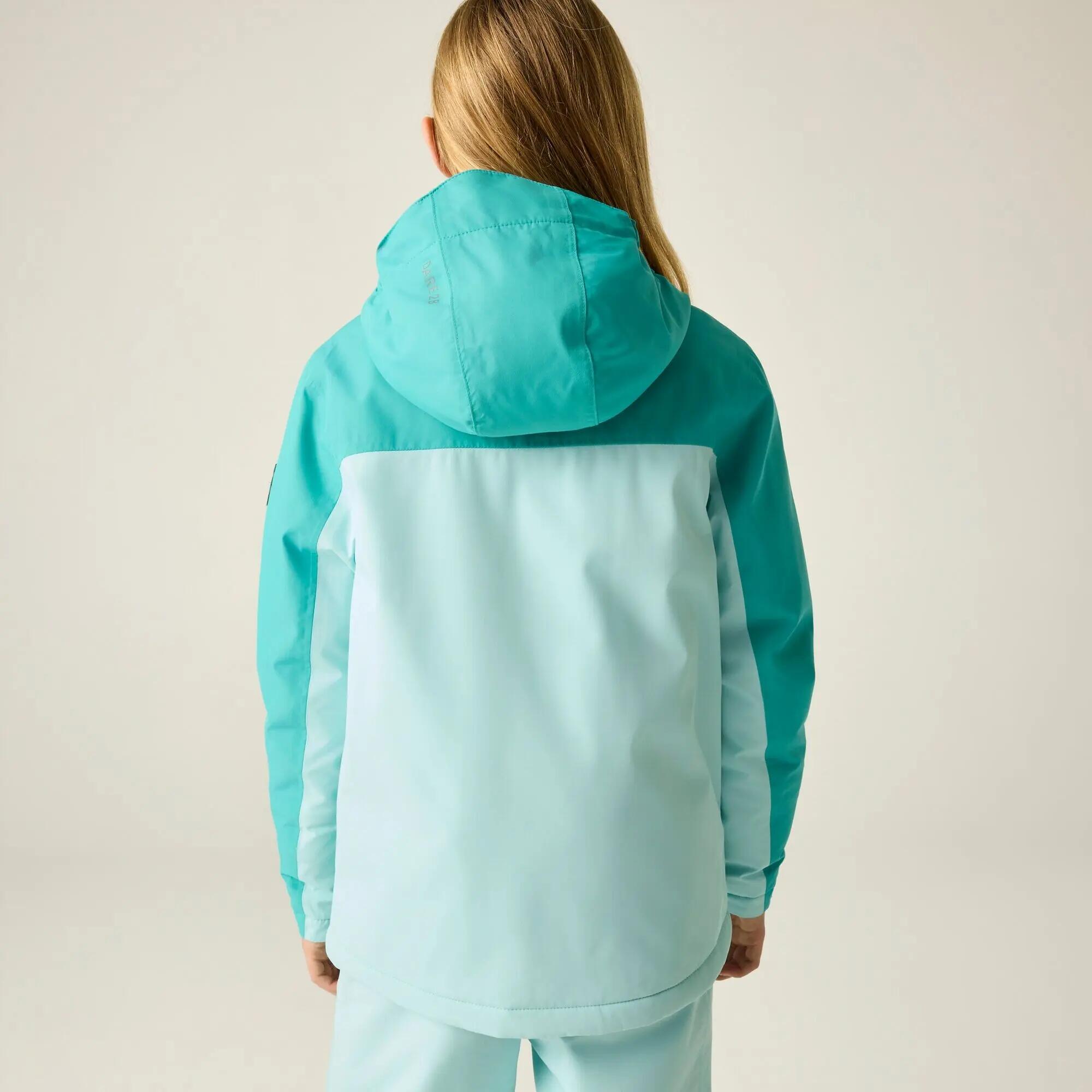 Blouson De Ski À Capuche Élastiquée Motif/style Bicolore PISTE Enfant (Turquoise 4/7