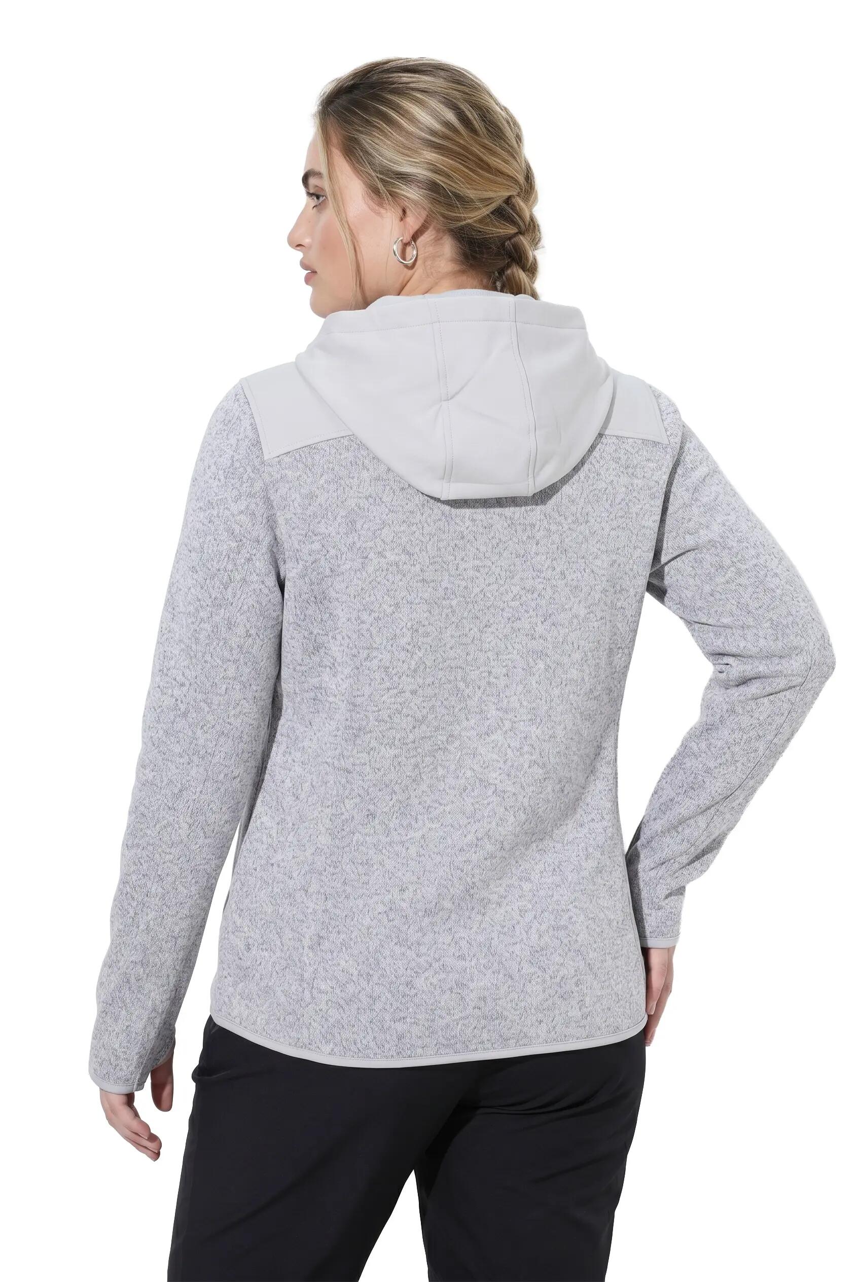 Dames Gebreid fleecejack softshell-beleg capuchon lange mouwen 2/9