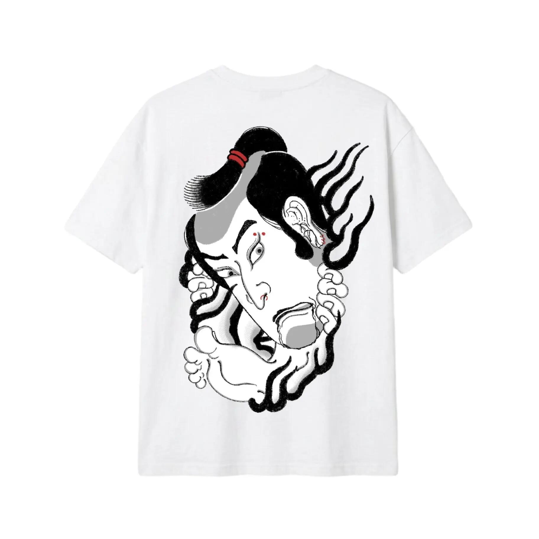 T-shirt Ghettoblaster Japan Samurai whi