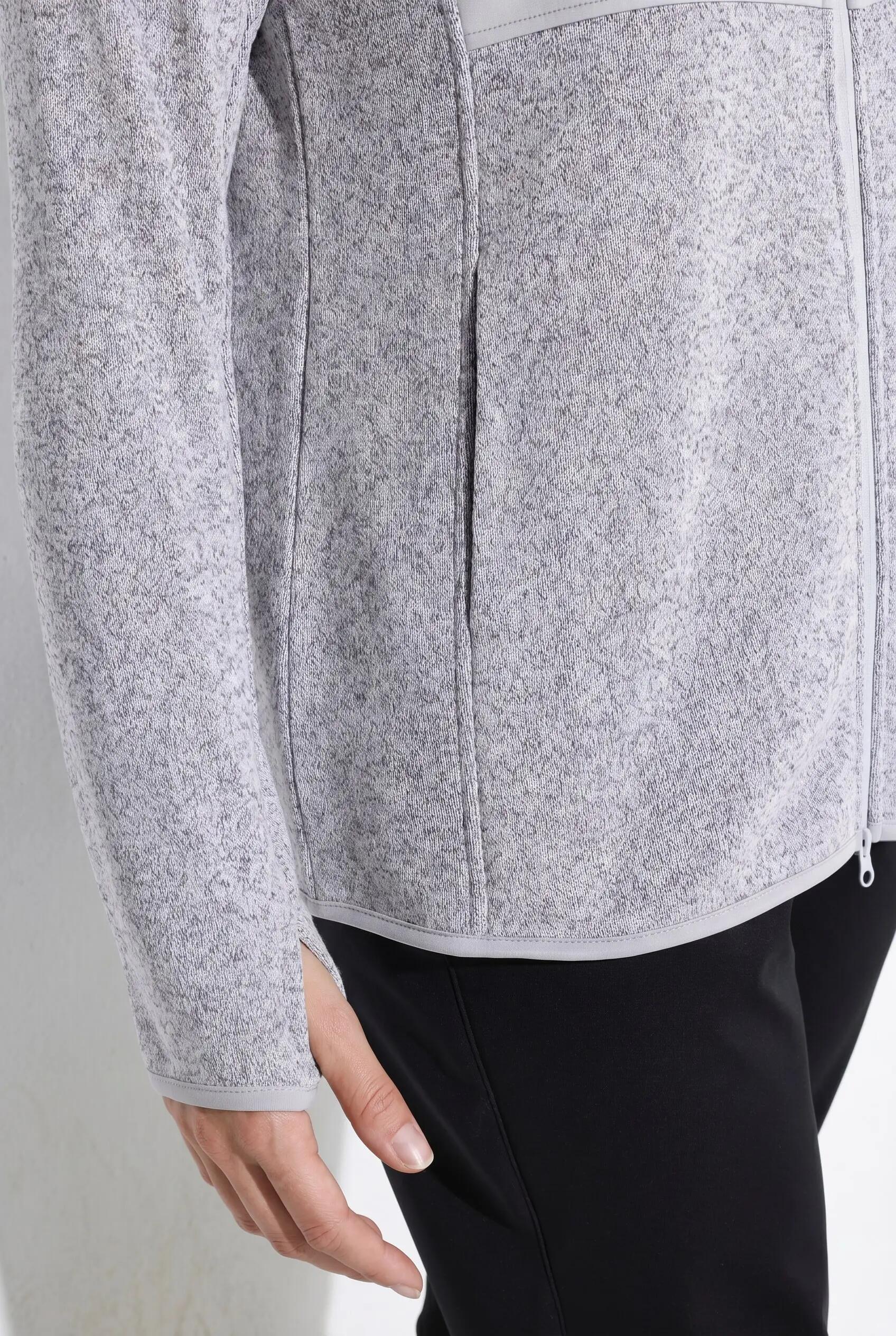 Dames Gebreid fleecejack softshell-beleg capuchon lange mouwen 7/9