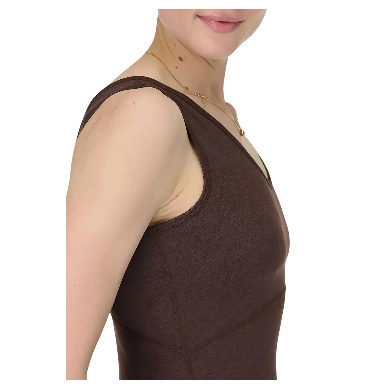 Canotta Scollo A V Donna Sweaty Betty Gaia Marrone Zibellino Marna 4/4
