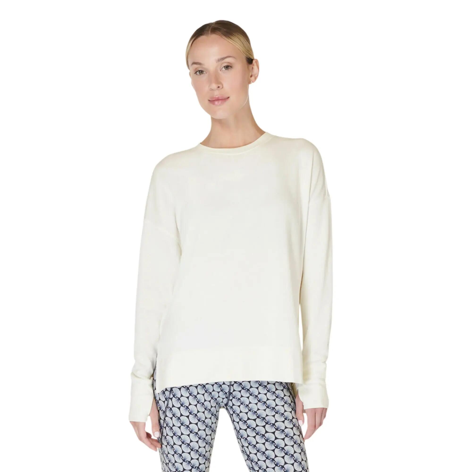 Womens/Ladies After Class Longline Sweatshirt (Lily White) 4/4