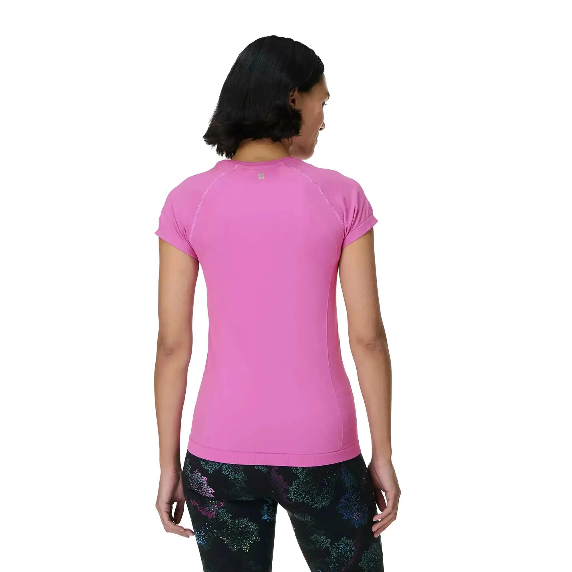 Naadloos Tshirt voor sportieve dames (Allium Pink) 3/4