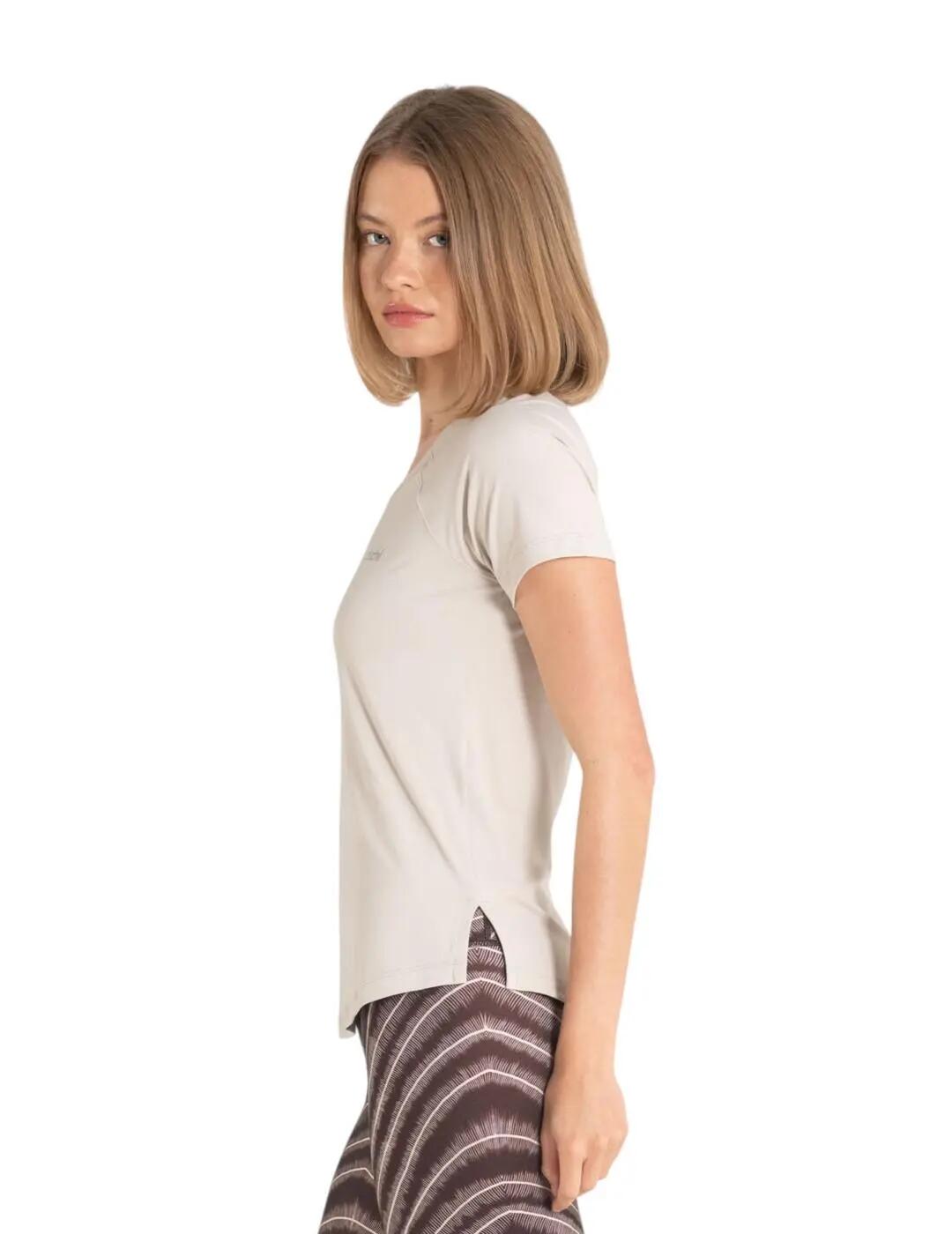 Maglietta a manica corta per Donna Ditchil Ditchil infinite Beige. 2/4