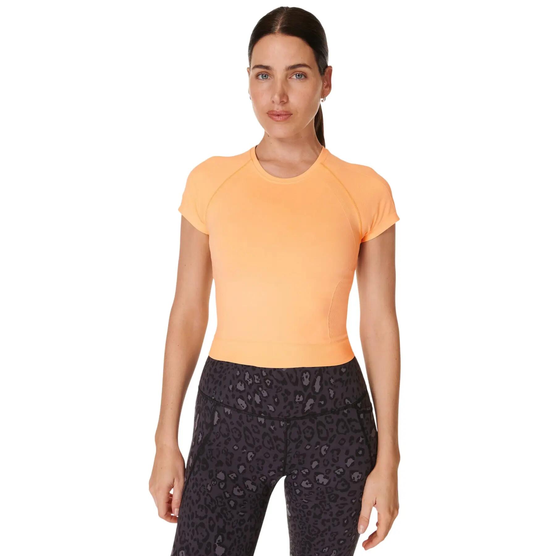 Camiseta Athlete Ejercicio para Mujer Naranja radiante 2/4