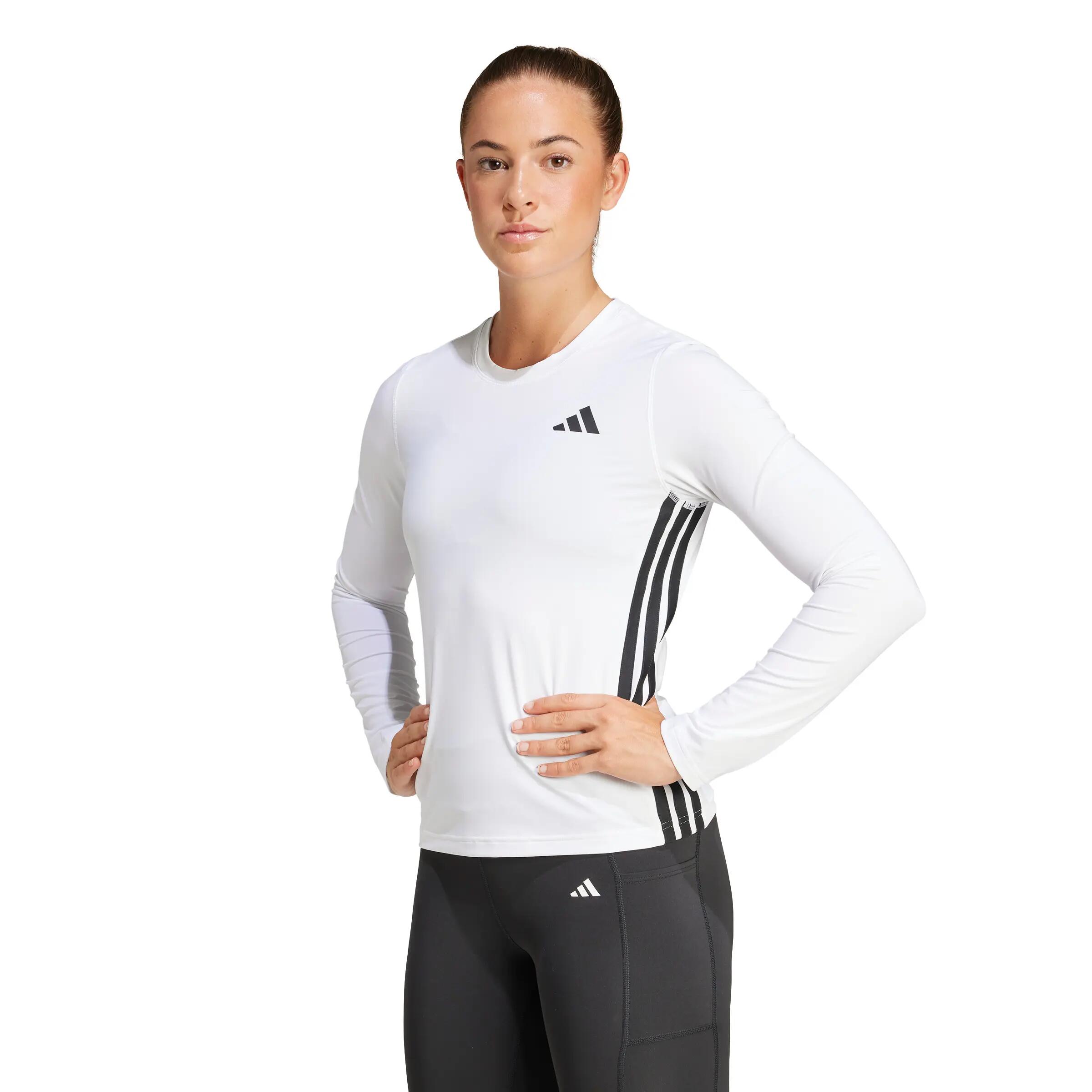 Camisola de manga comprida feminina adidas Workout Essentials 3-Stripes 2/6