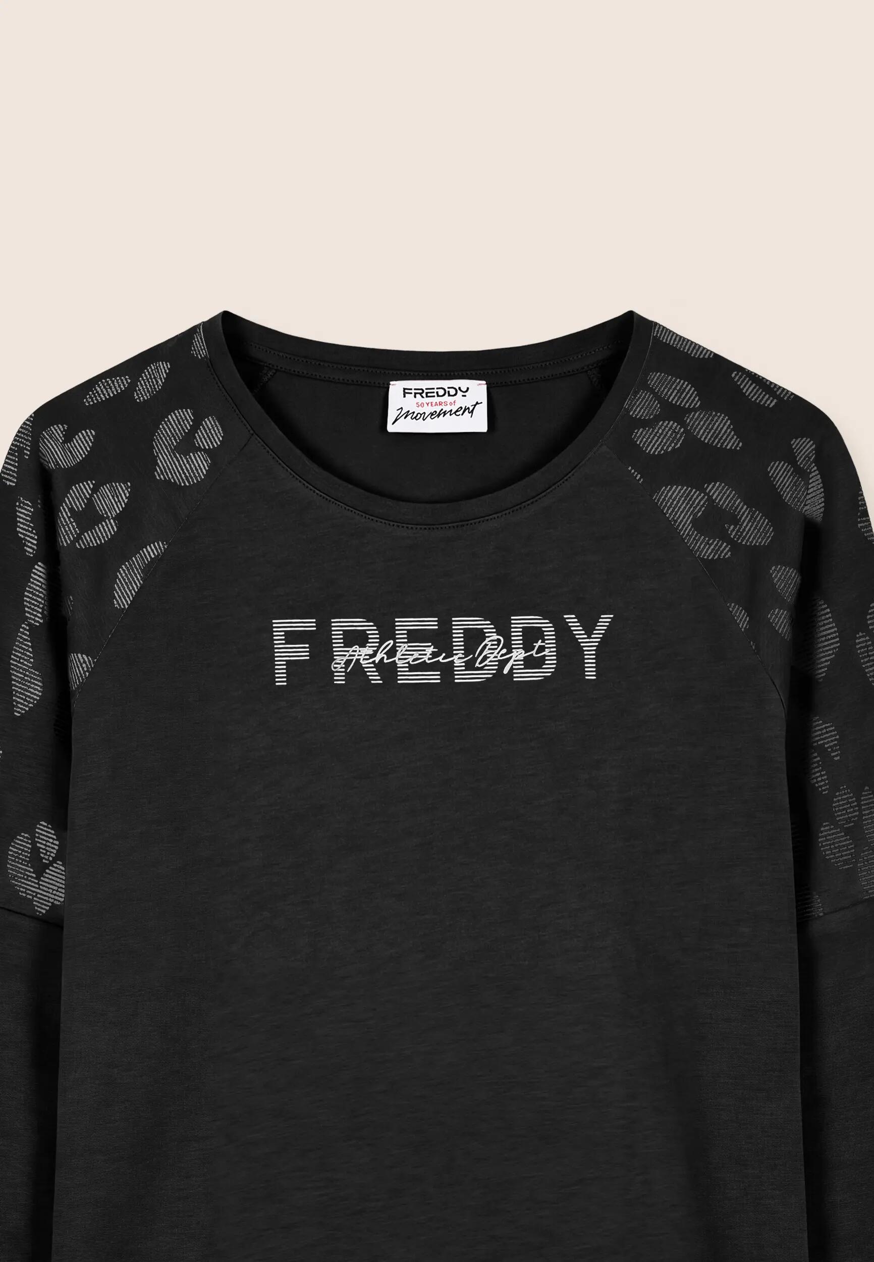 T-shirt Donna Manica Lunga Inserti Leopardati 3/3