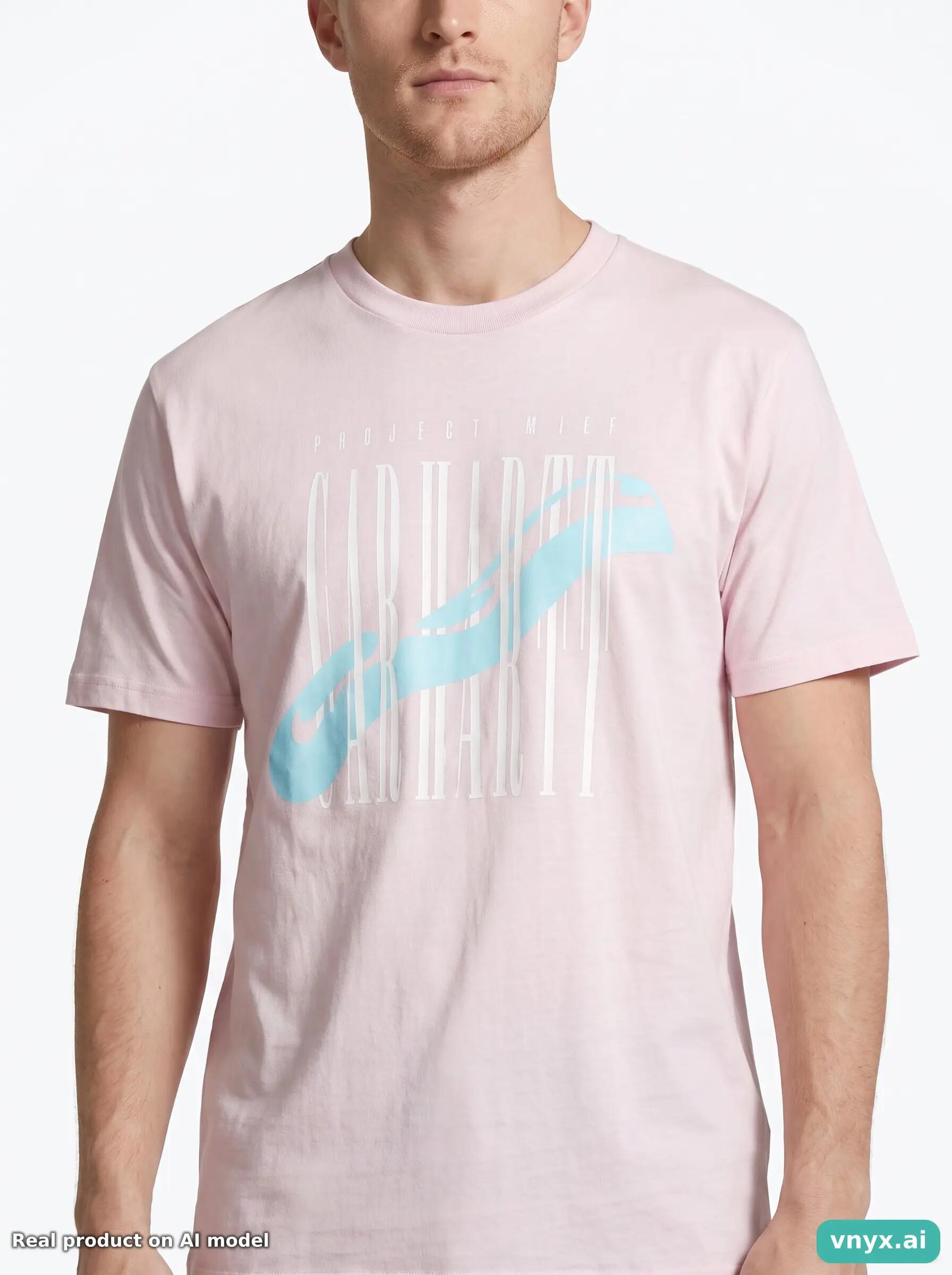 Second Life - Vintage Carhartt Light Pink T-Shirt Men S 5/5