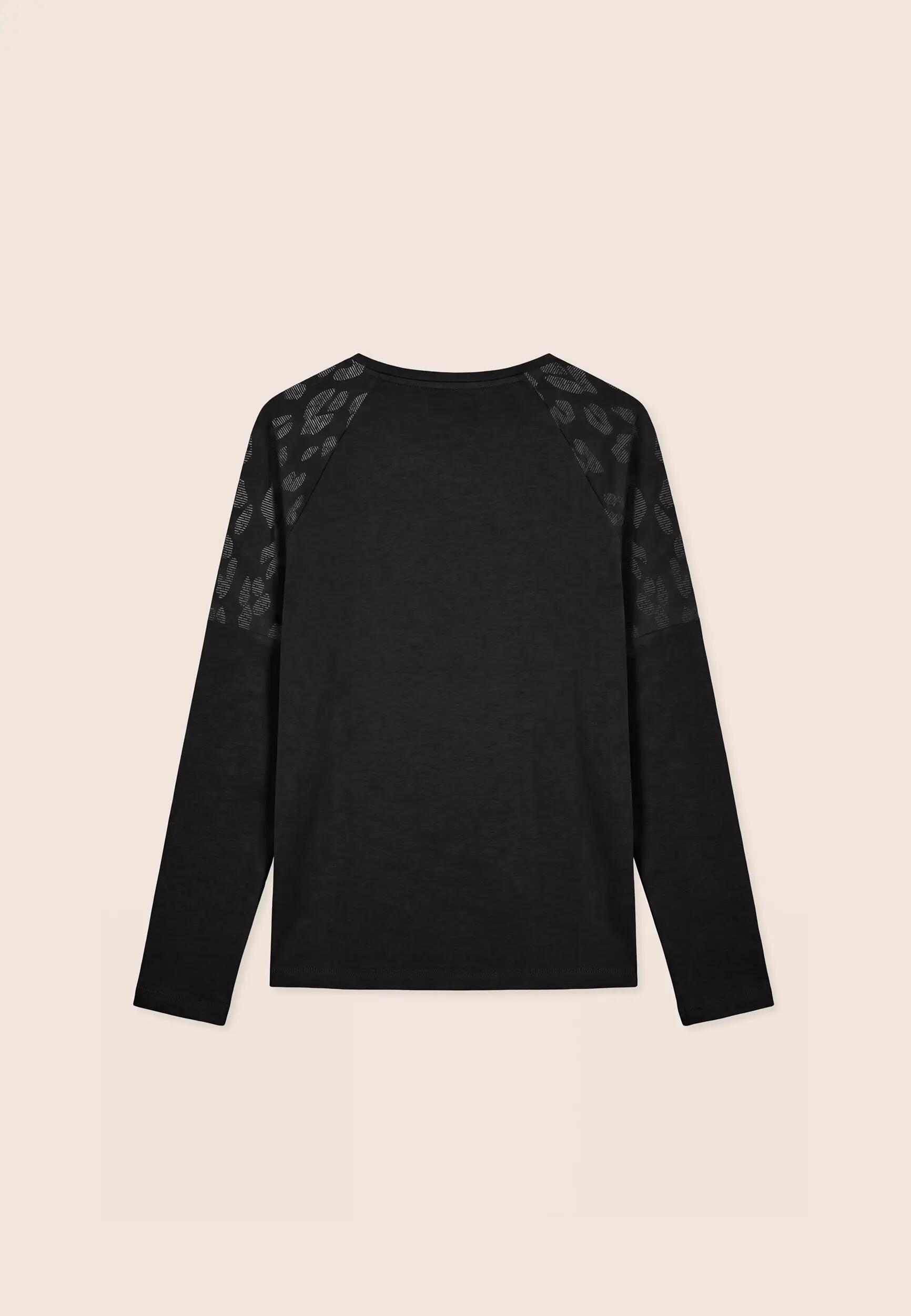 T-shirt Donna Manica Lunga Inserti Leopardati 2/3