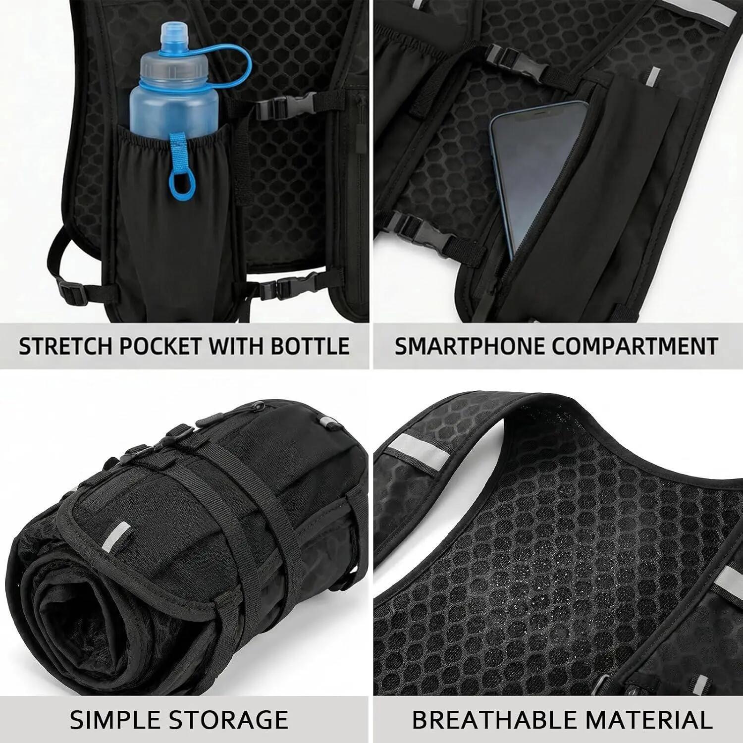 Gilet de sport - Gilet de course - Sac à dos d'hydratation - Sac à dos de cyclis 5/6