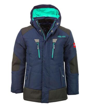 Kids winter parka narvik waterafstotend winddicht marine/mint