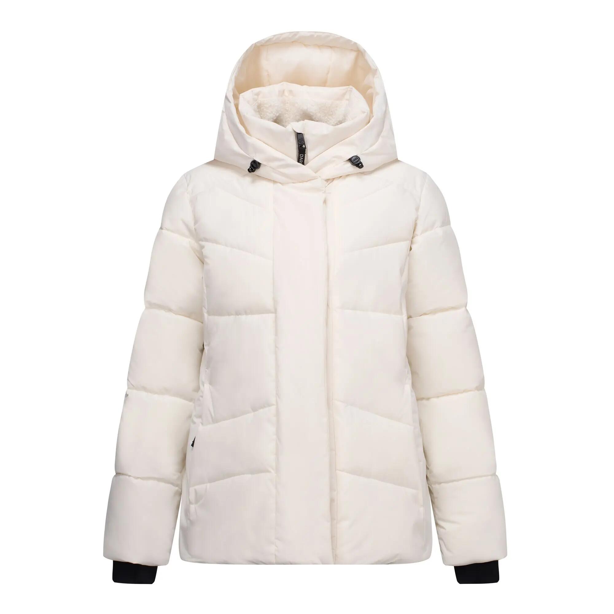 Veste Matelassée Unie À Capuche Ajustable LUSTRE Femme (Blanc Cassé) 2/7
