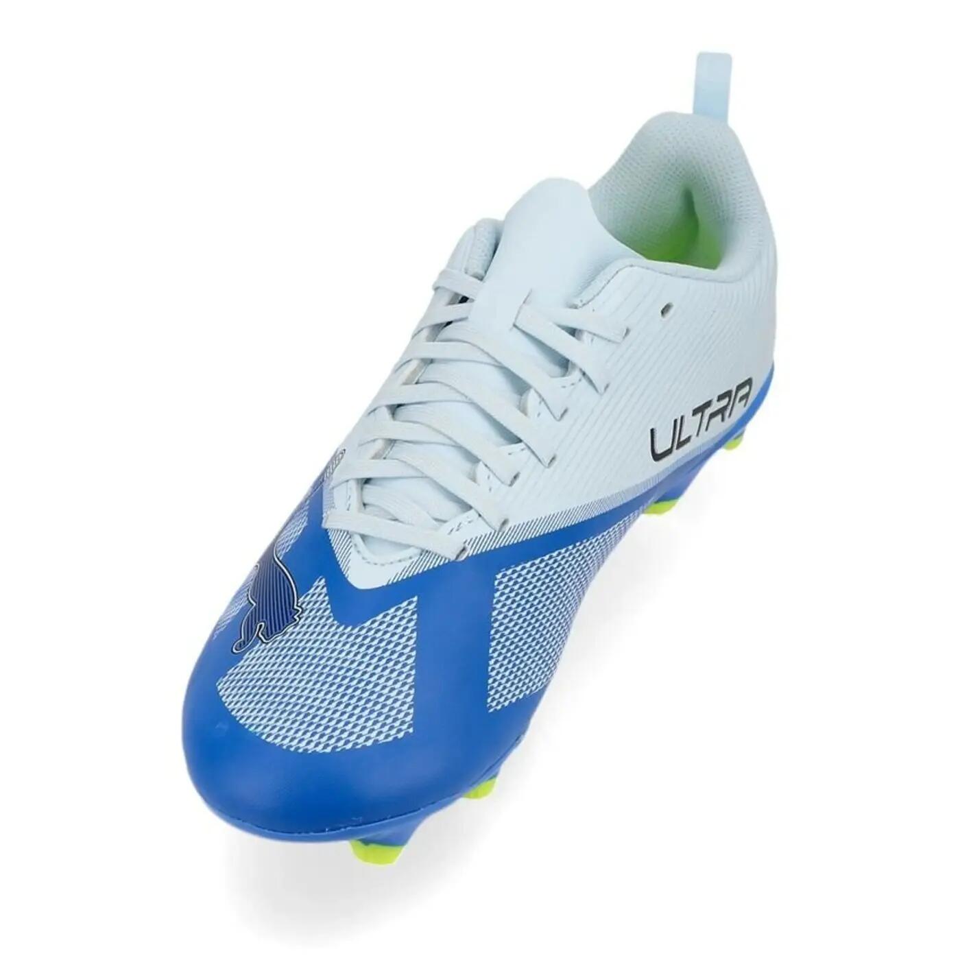 Ghete de fotbal Puma Ultra 7 Play FG Junior albe și albastre 7/7