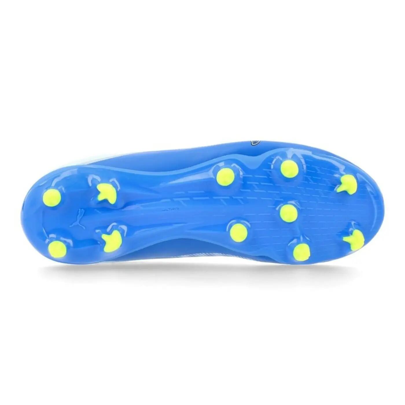 Ghete de fotbal Puma Ultra 7 Play FG Junior albe și albastre 2/7