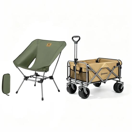 Qunature Set Klappwagen faltbar + Campingstuhl faltbar