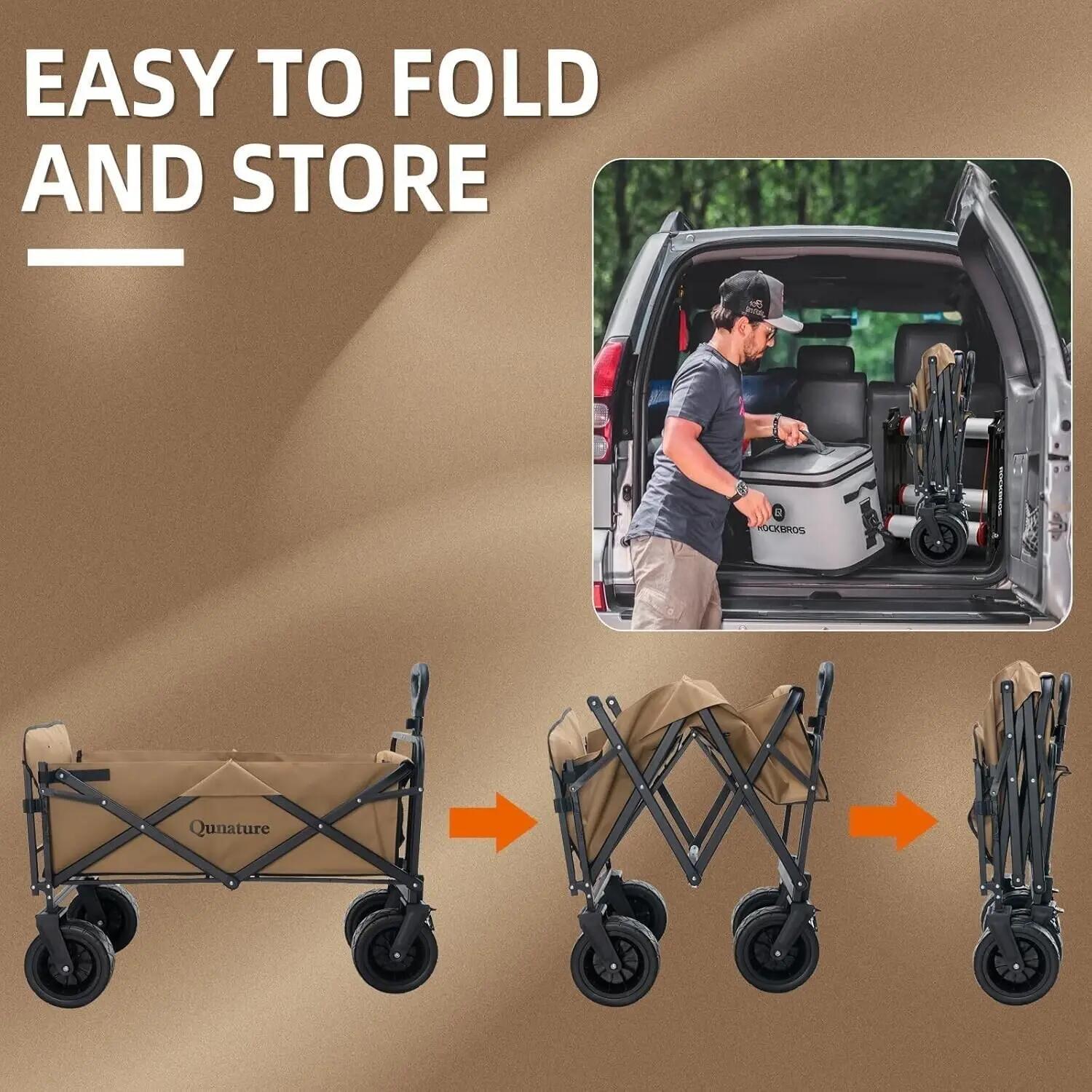 Qunature Chariot pliable de camping 150 kg, 180 L 4/8